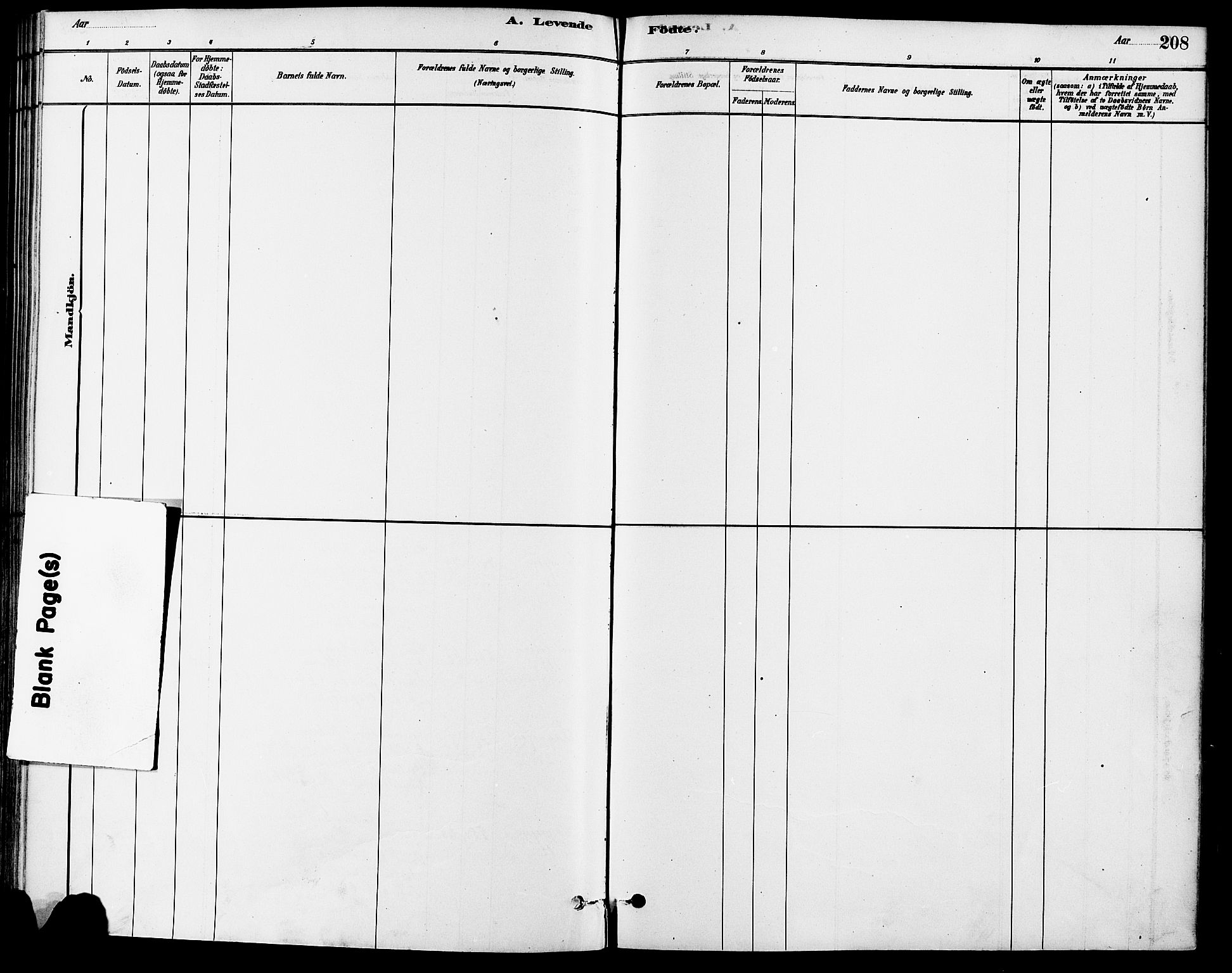 Gamle Aker prestekontor Kirkebøker, AV/SAO-A-10617a/F/L0006: Ministerialbok nr. 6, 1880-1887, s. 208