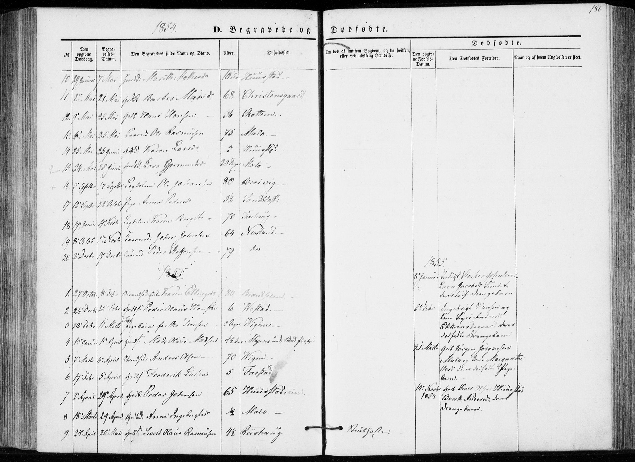 Ministerialprotokoller, klokkerbøker og fødselsregistre - Møre og Romsdal, SAT/A-1454/566/L0767: Ministerialbok nr. 566A06, 1852-1868, s. 186