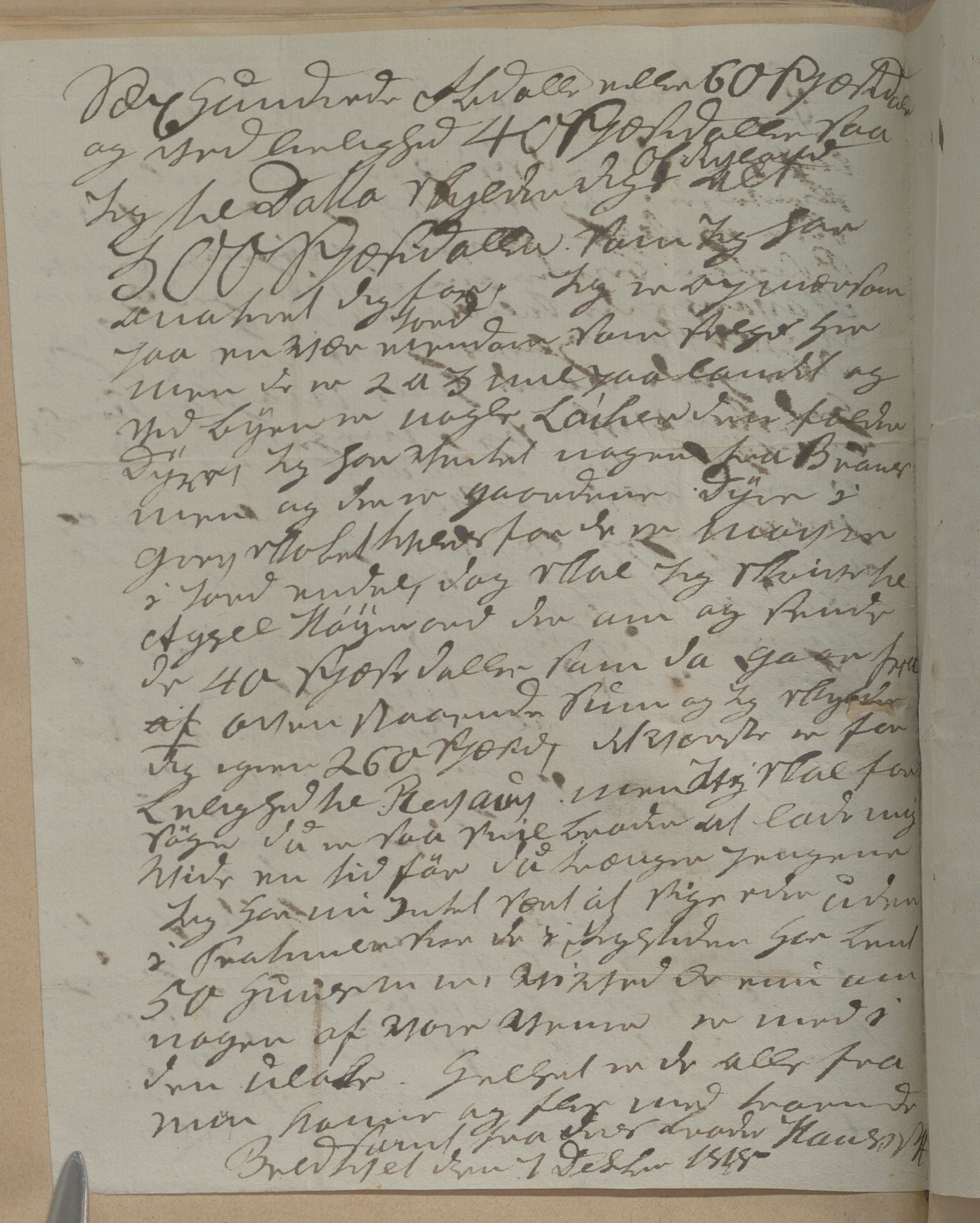 Heggtveitsamlingen, TMF/A-1007/H/L0050: Innbundne brev, Ms A, med innlagt registratur. , 1800-1850