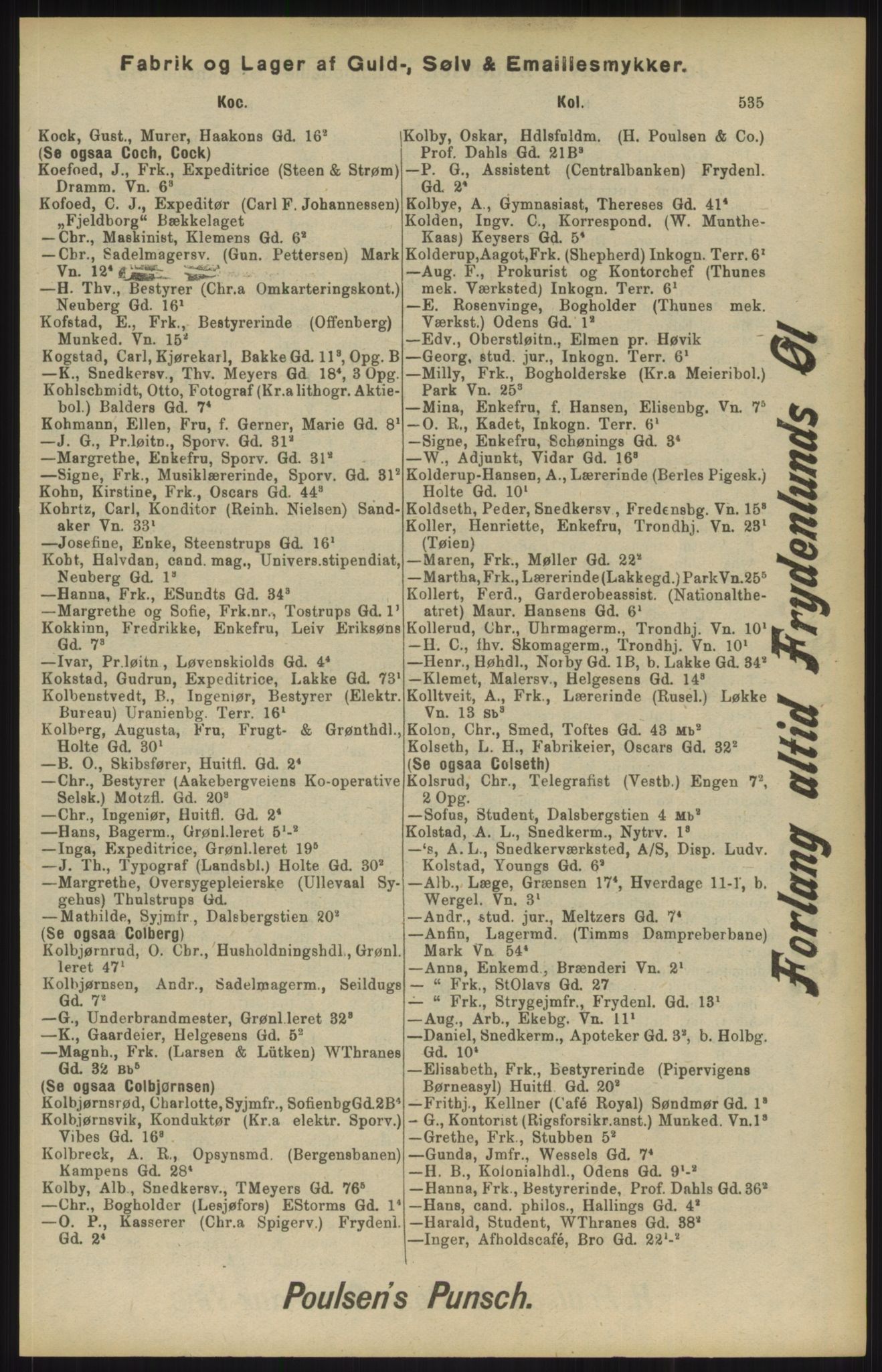 Kristiania/Oslo adressebok, PUBL/-, 1904, s. 537