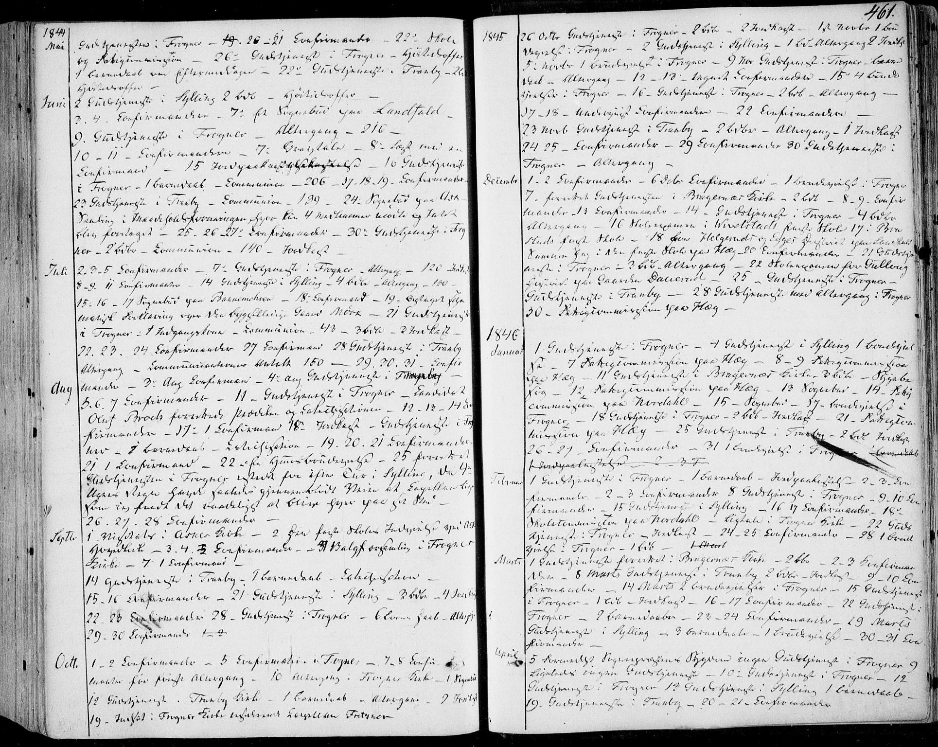 Lier kirkebøker, AV/SAKO-A-230/F/Fa/L0011: Ministerialbok nr. I 11, 1843-1854, s. 461