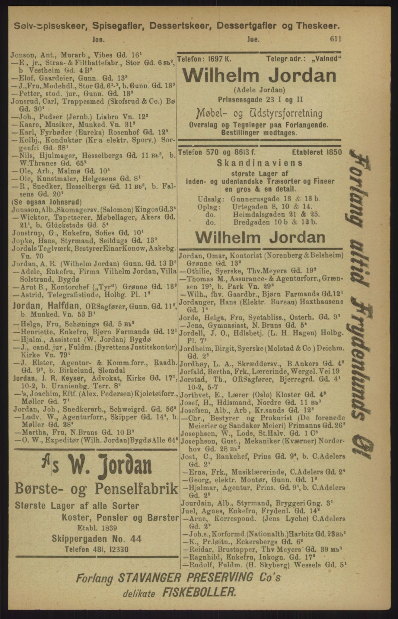 Kristiania/Oslo adressebok, PUBL/-, 1911, s. 611