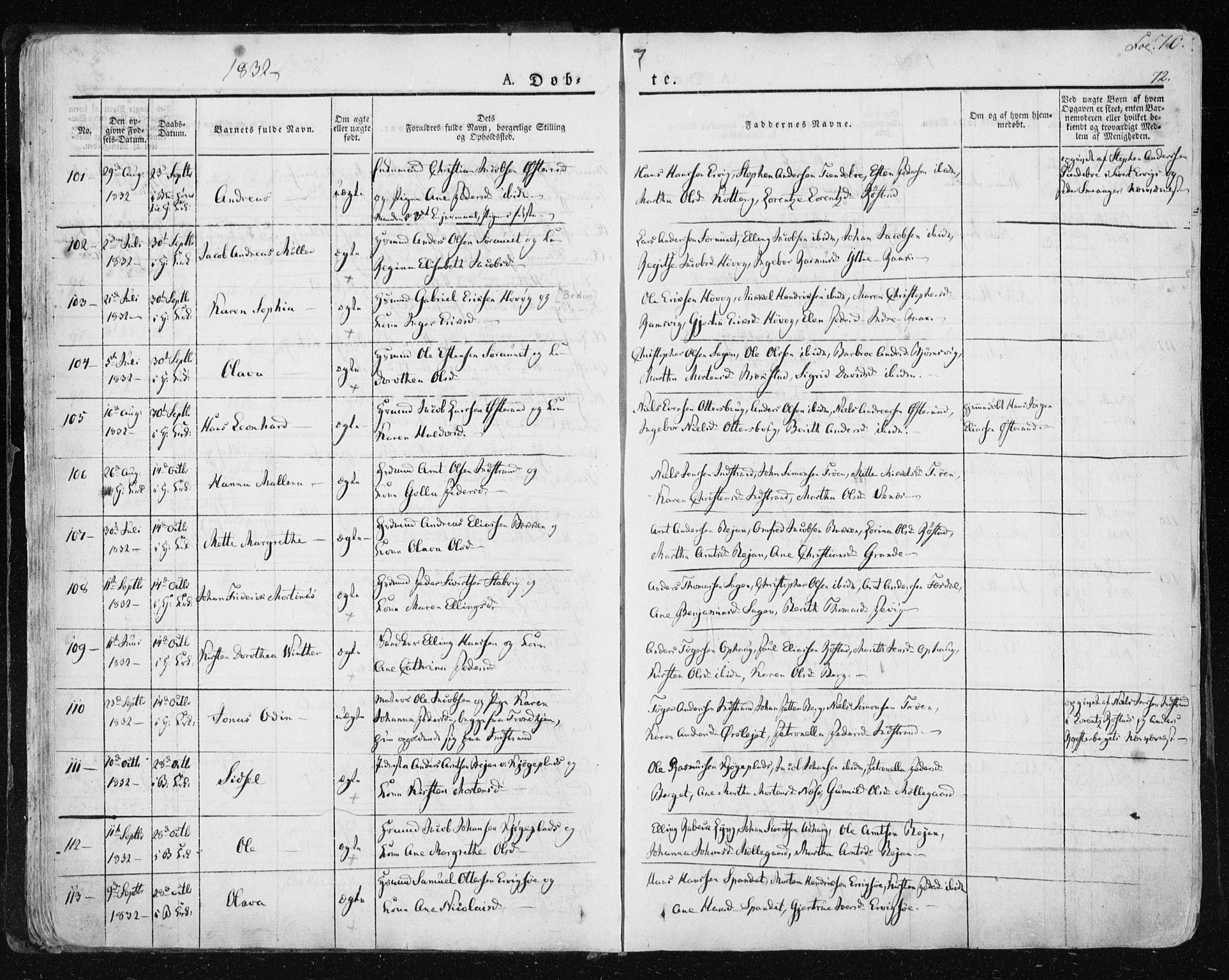 Ministerialprotokoller, klokkerbøker og fødselsregistre - Sør-Trøndelag, SAT/A-1456/659/L0735: Ministerialbok nr. 659A05, 1826-1841, s. 70