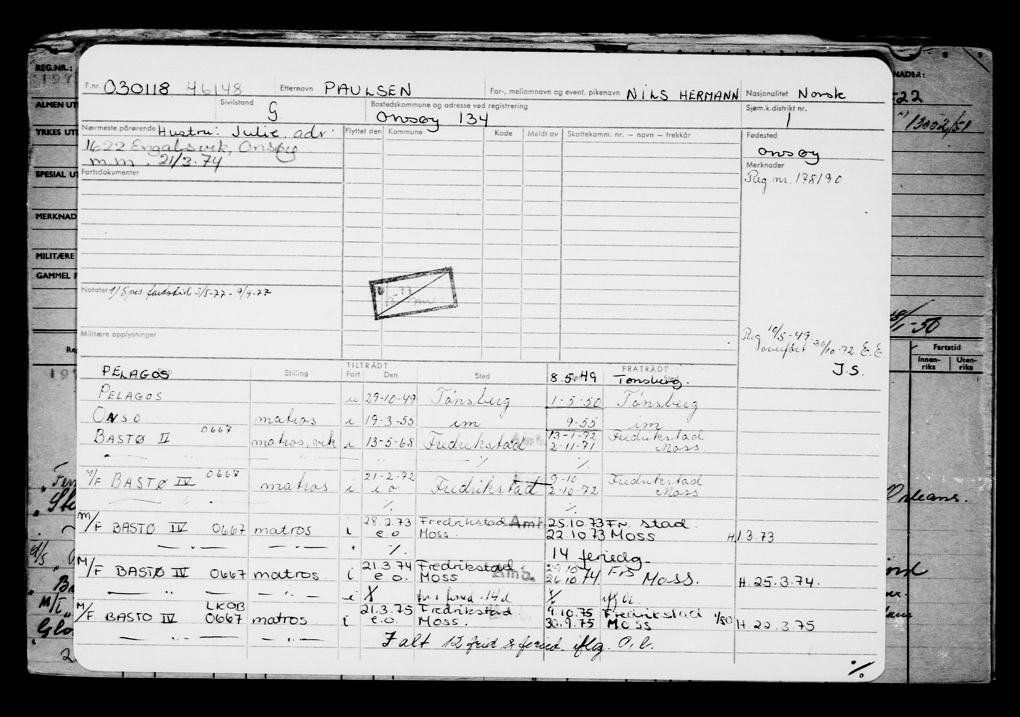 Direktoratet for sjømenn, AV/RA-S-3545/G/Gb/L0154: Hovedkort, 1917-1918, s. 384