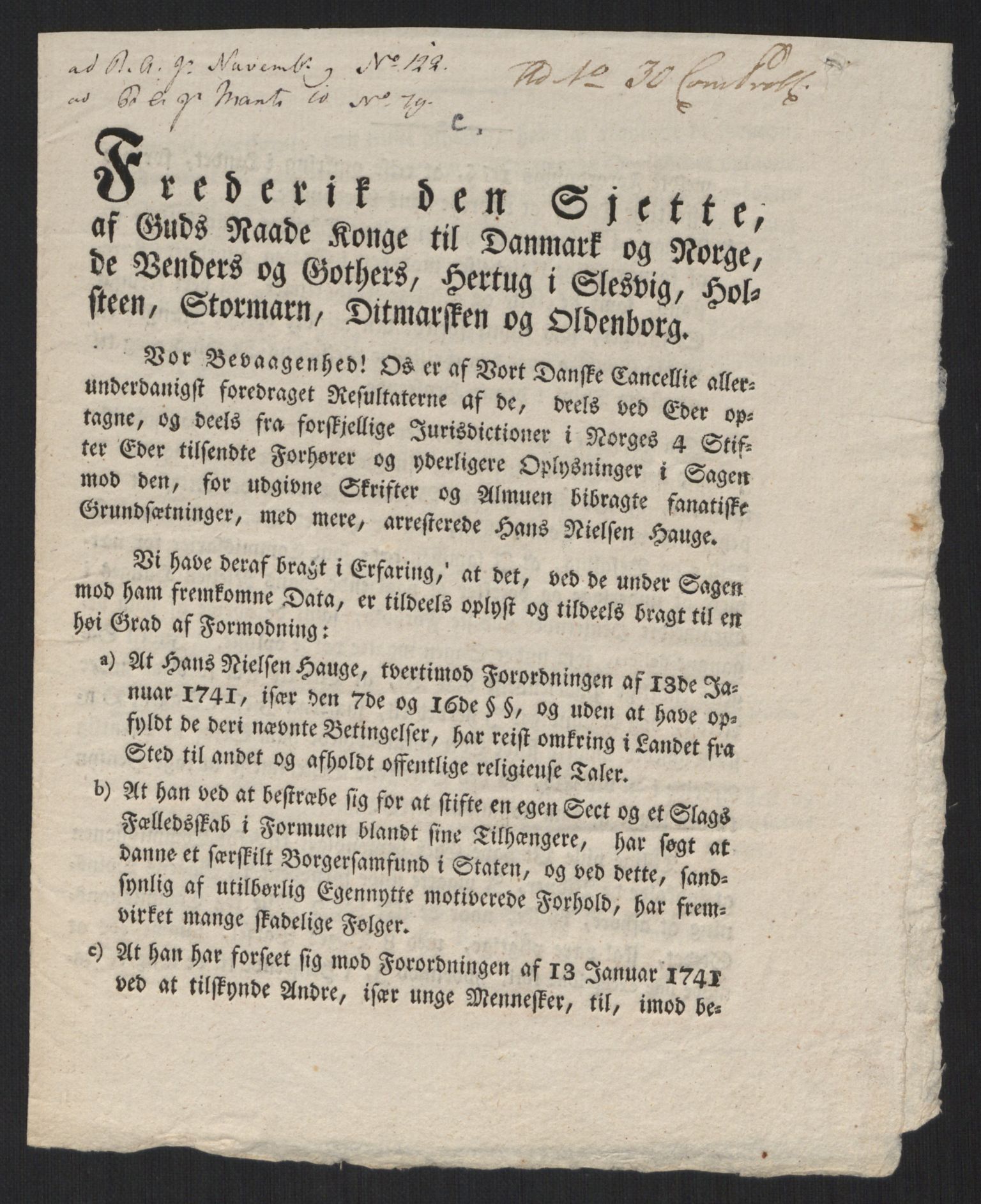 Justisdepartementet, Kommisjon i saken mot Hans Nielsen Hauge 1804, AV/RA-S-1151/D/L0004: Hans Nielsen Hauges sak, 1813, s. 577