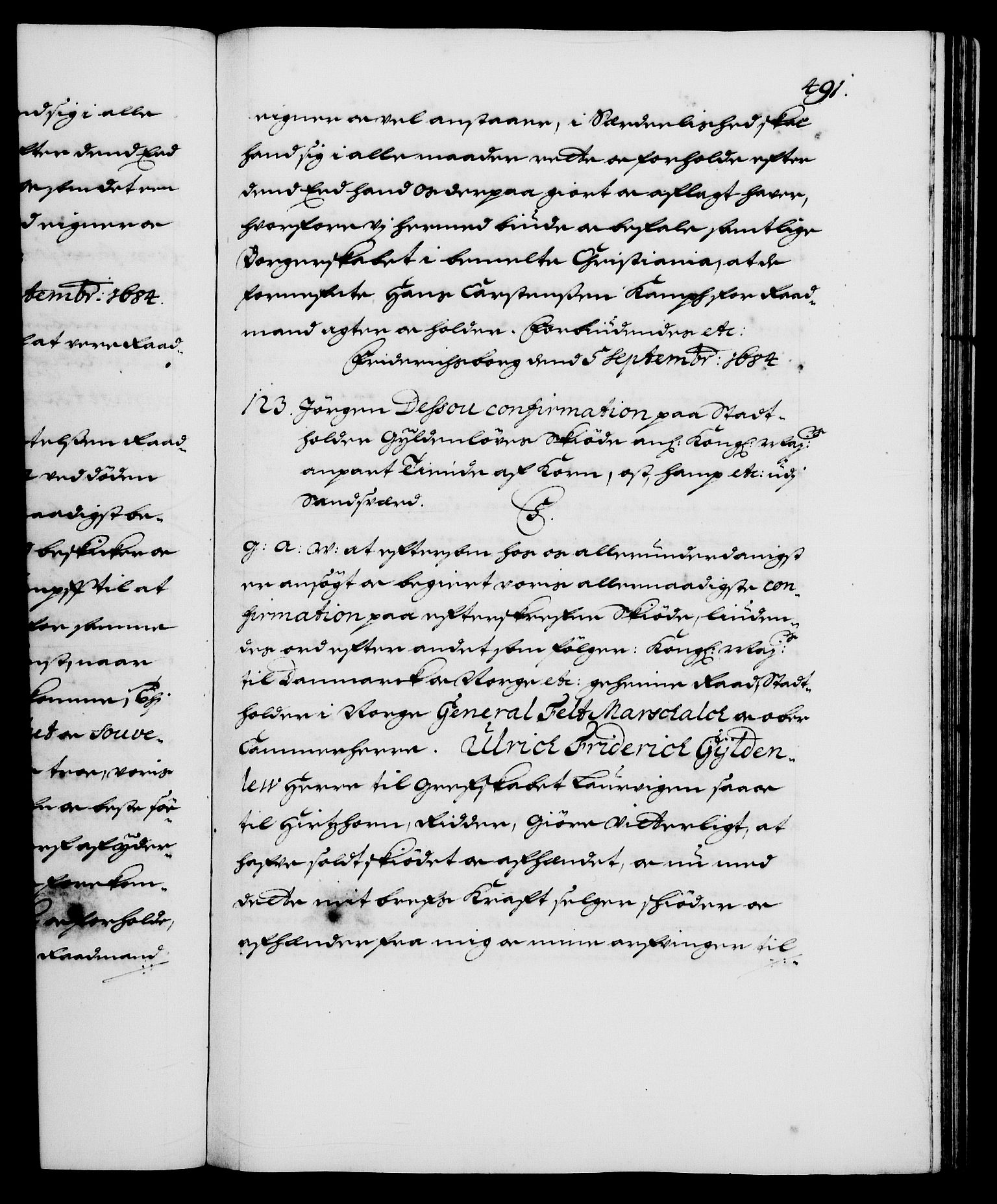 Danske Kanselli 1572-1799, RA/EA-3023/F/Fc/Fca/Fcaa/L0013: Norske registre (mikrofilm), 1681-1684, s. 491a