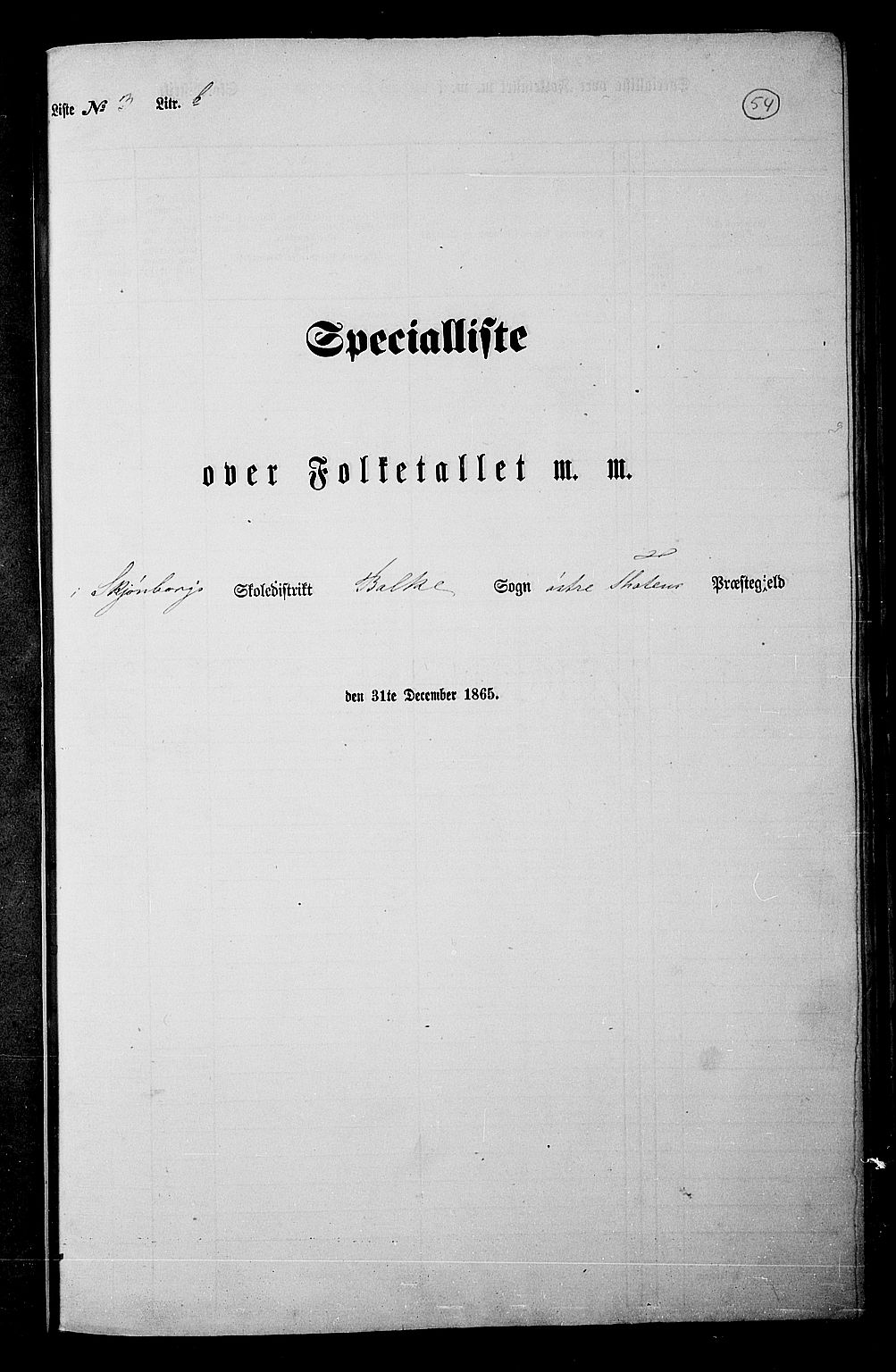 RA, Folketelling 1865 for 0528P Østre Toten prestegjeld, 1865, s. 67