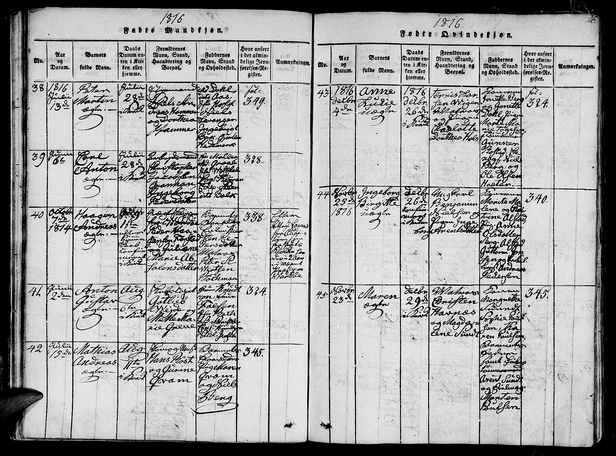 Ministerialprotokoller, klokkerbøker og fødselsregistre - Sør-Trøndelag, SAT/A-1456/602/L0107: Ministerialbok nr. 602A05, 1815-1821, s. 26