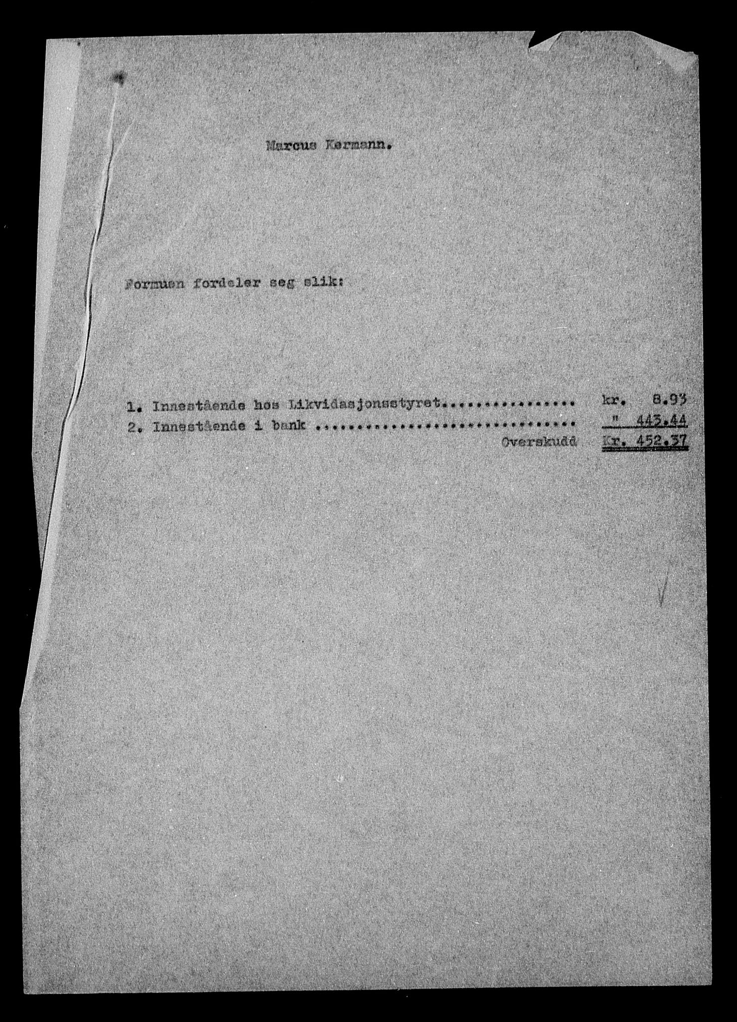 Justisdepartementet, Tilbakeføringskontoret for inndratte formuer, AV/RA-S-1564/H/Hc/Hcc/L0951: --, 1945-1947, s. 19