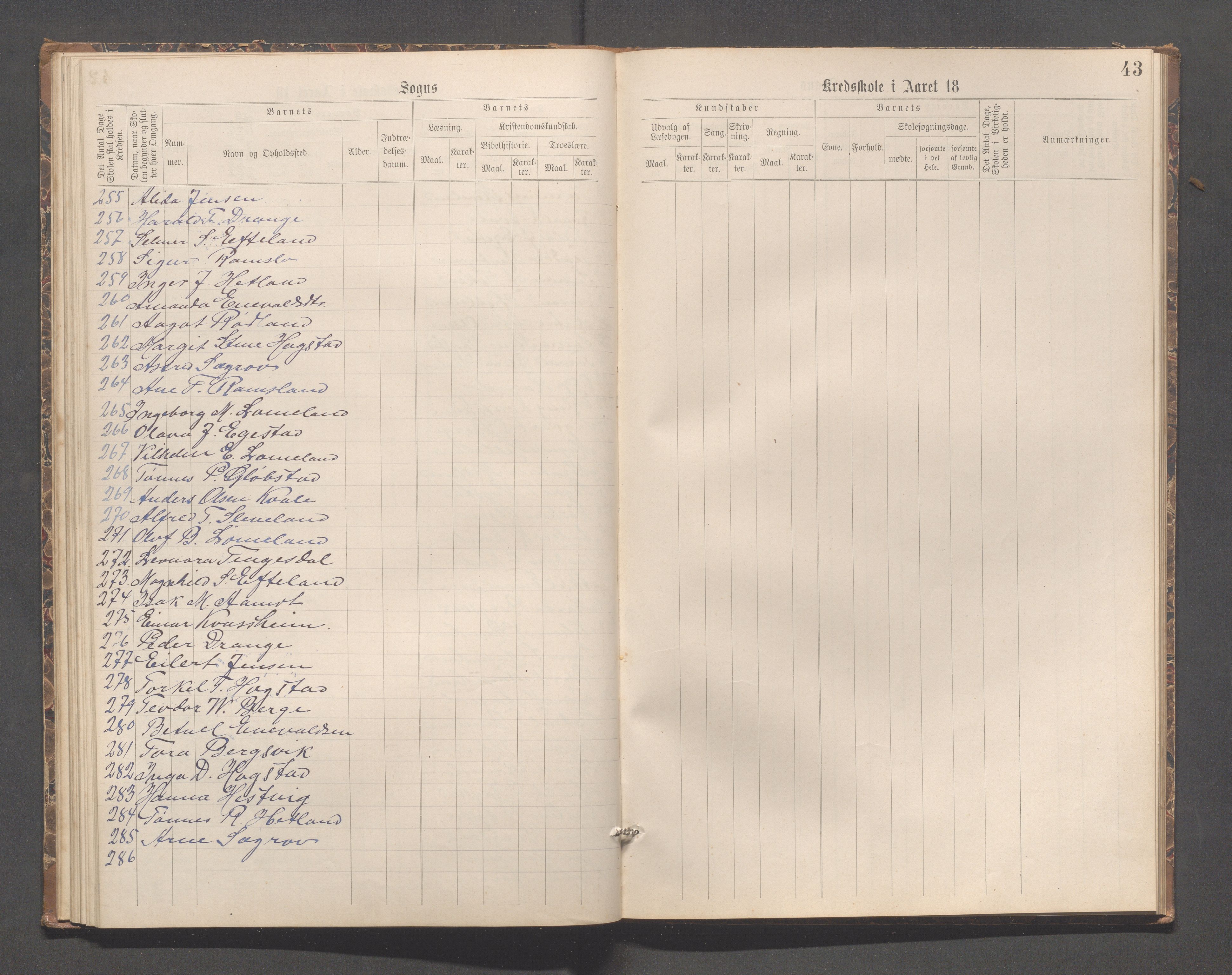 Helleland kommune - Skolekommisjonen/skolestyret, IKAR/K-100486/H/L0007: Skoleprotokoll - Ramsland, Møgedal, Bruland, 1889-1908, s. 44