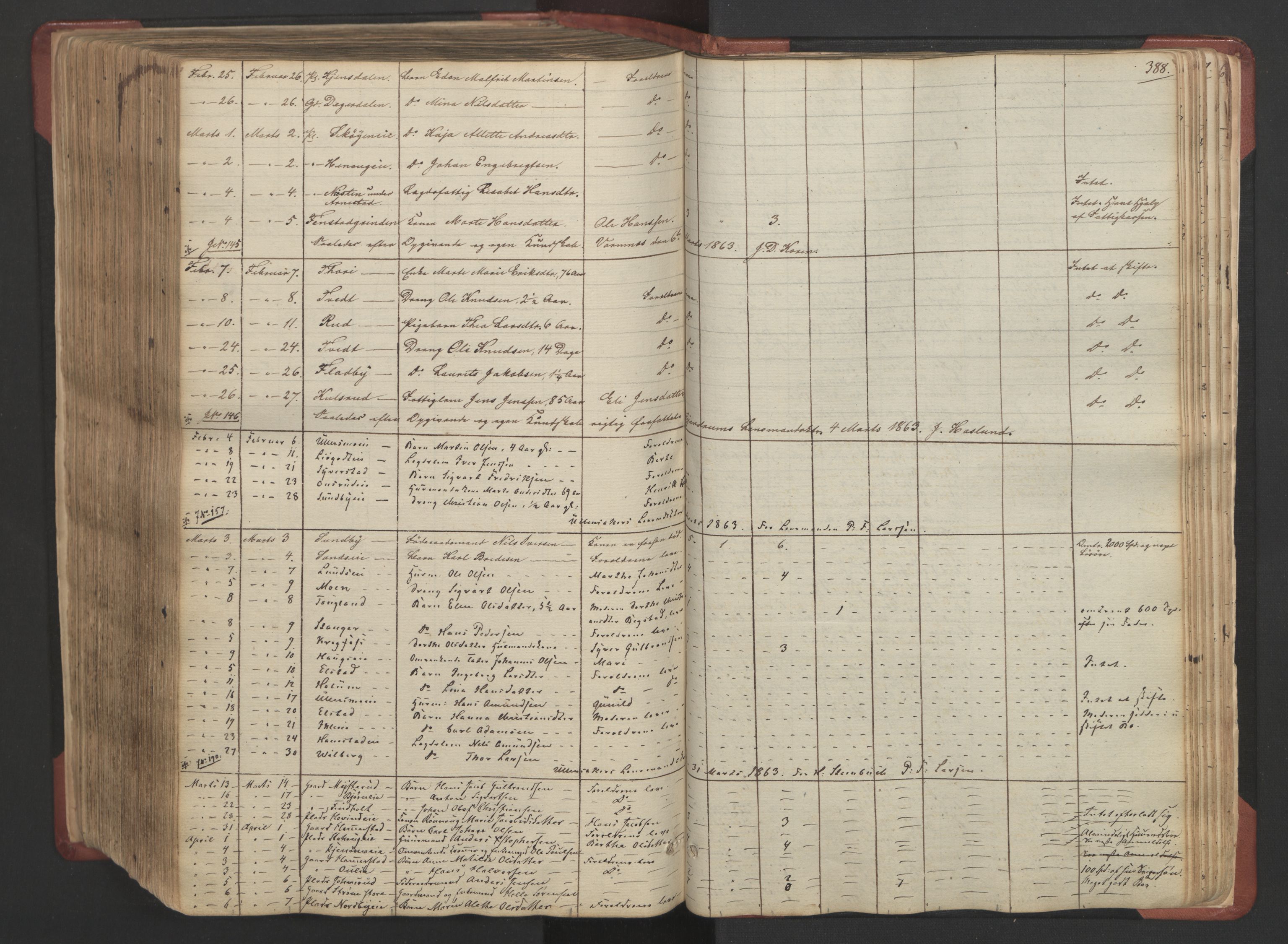 Øvre Romerike sorenskriveri, AV/SAO-A-10649/H/Hb/L0026: Skifteprotokoll nr. 26, 1837-1863, s. 387b-388a