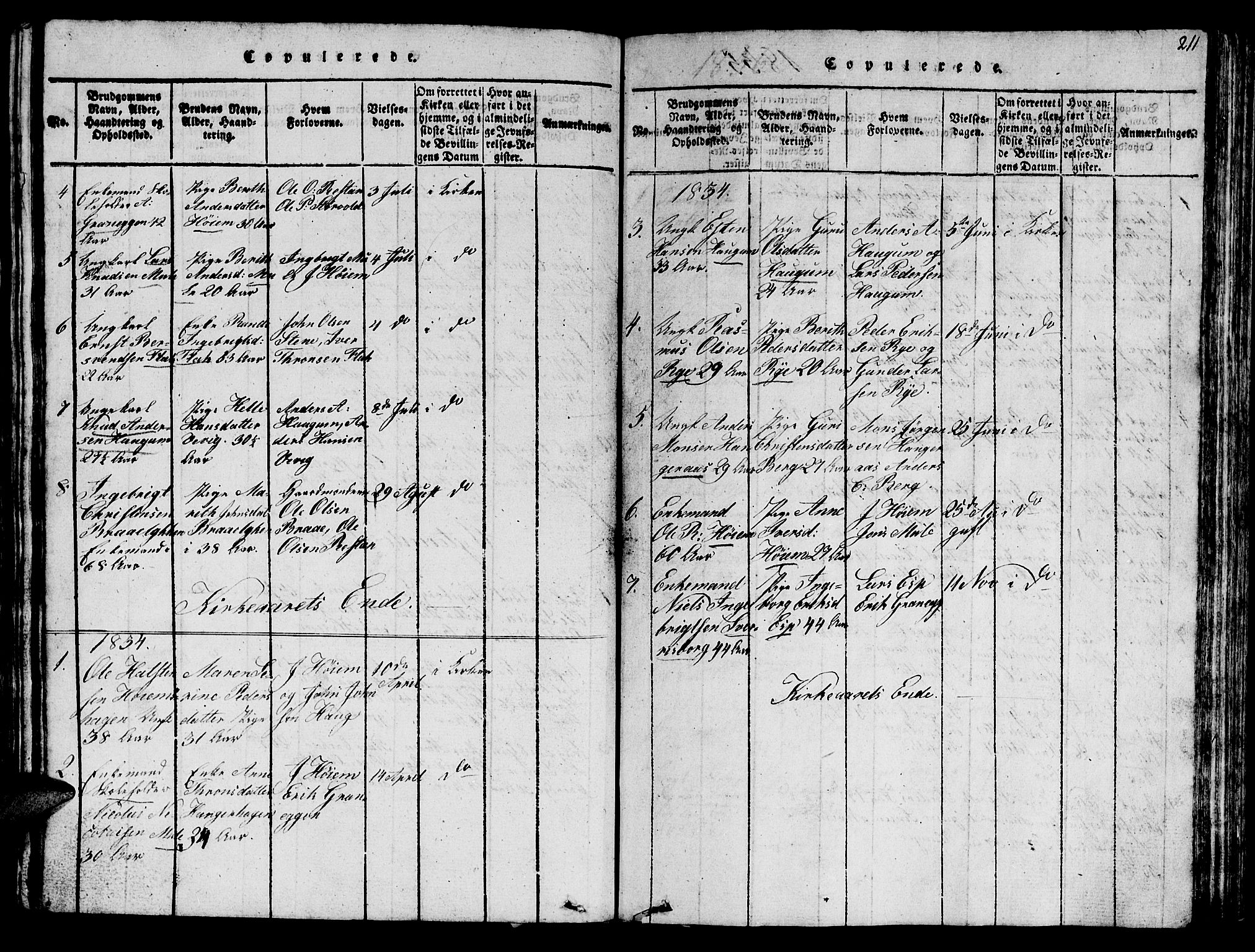 Ministerialprotokoller, klokkerbøker og fødselsregistre - Sør-Trøndelag, AV/SAT-A-1456/612/L0385: Klokkerbok nr. 612C01, 1816-1845, s. 211