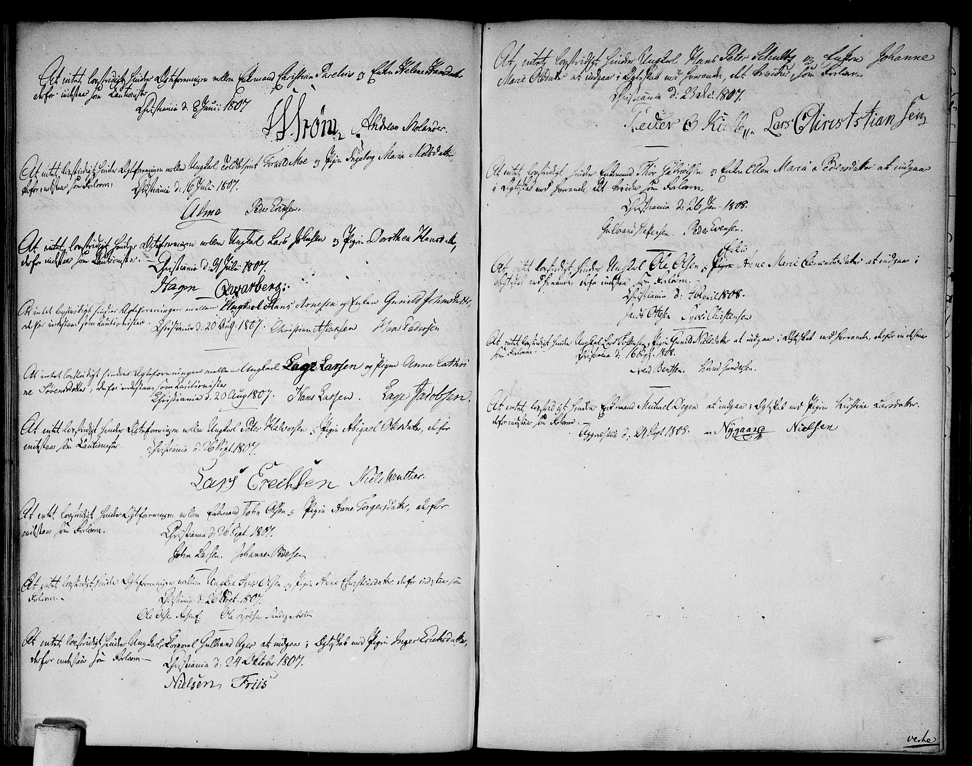 Aker prestekontor kirkebøker, SAO/A-10861/L/L0004: Forlovererklæringer nr. 4, 1778-1831