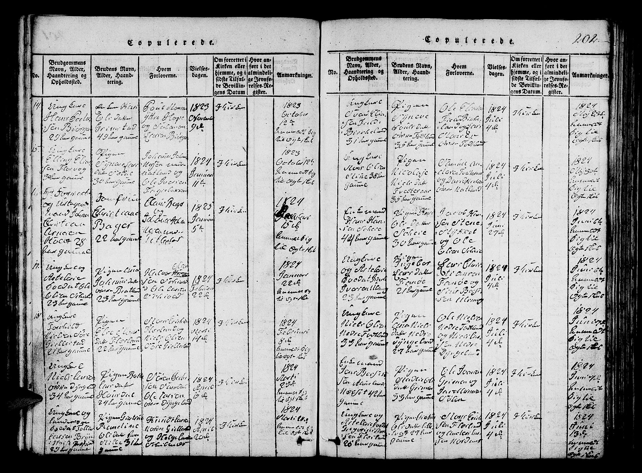 Fana Sokneprestembete, AV/SAB-A-75101/H/Hab/Haba/L0001: Klokkerbok nr. A 1, 1816-1836, s. 202