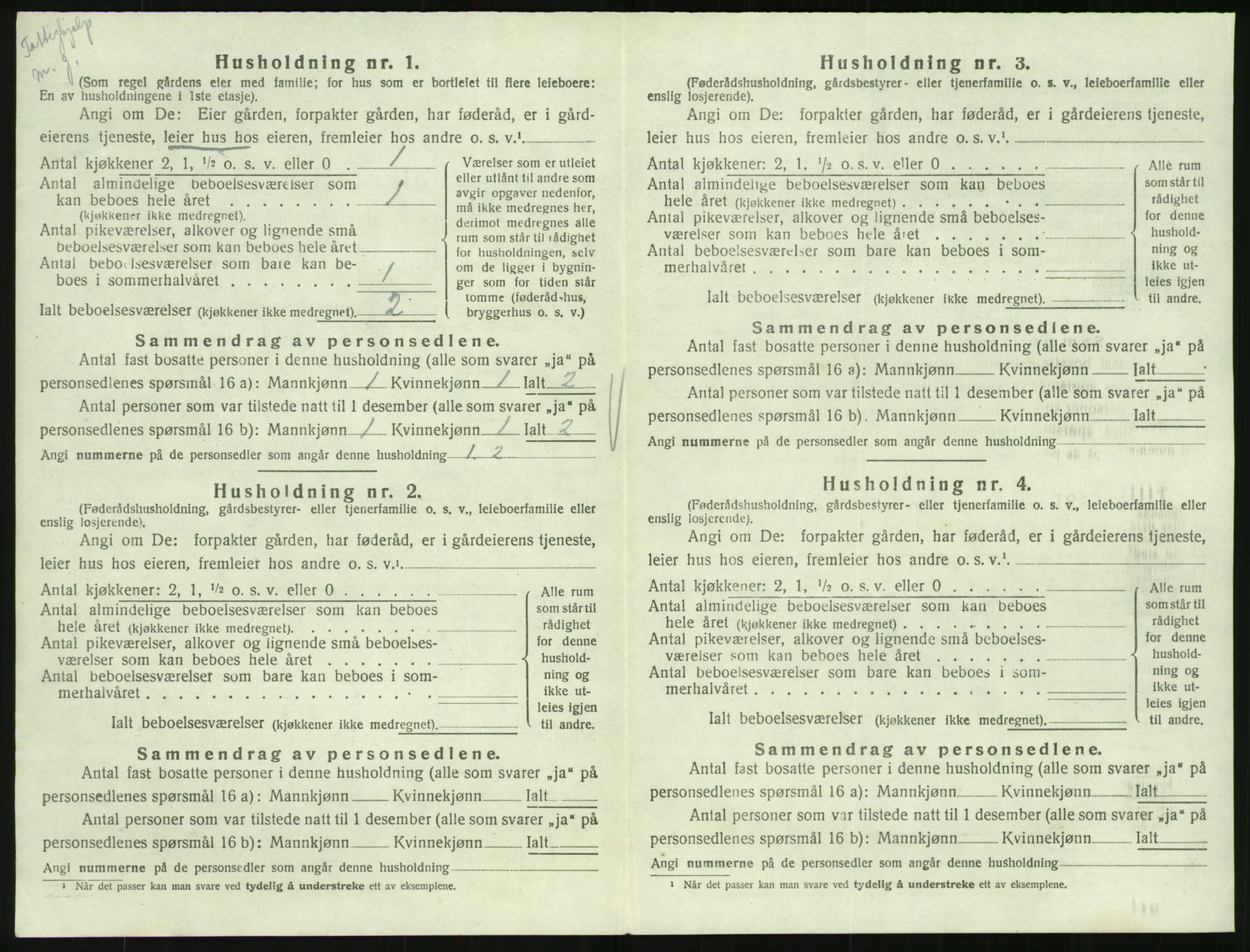 SAK, Folketelling 1920 for 0936 Hornnes herred, 1920, s. 374