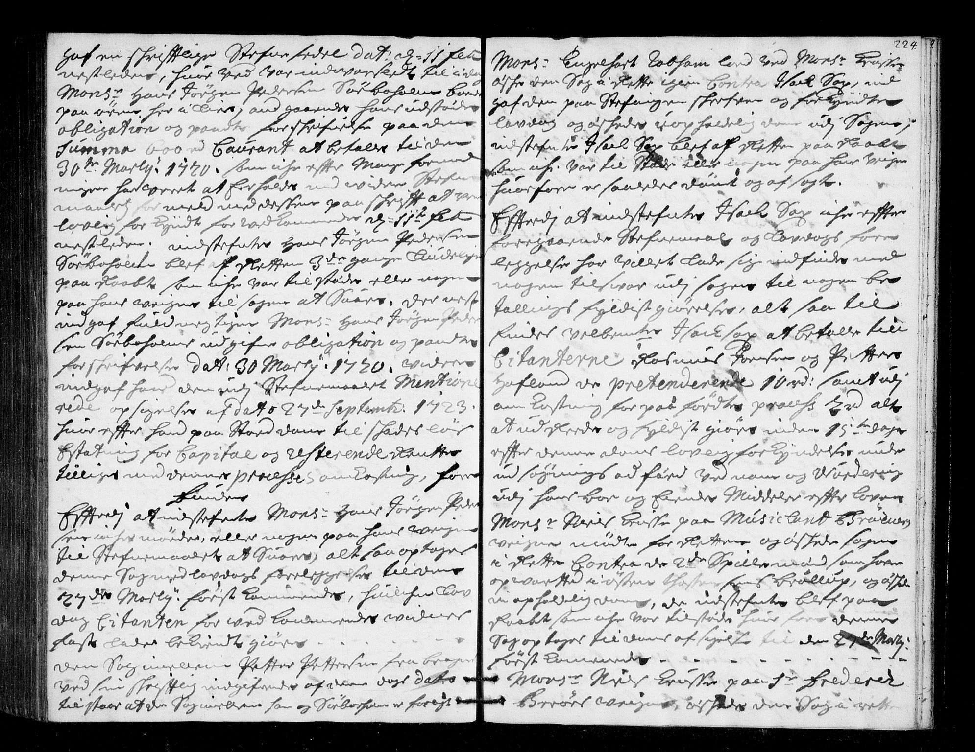 Lier, Røyken og Hurum sorenskriveri, SAKO/A-89/F/Fa/L0045: Tingbok, 1721-1724, s. 224