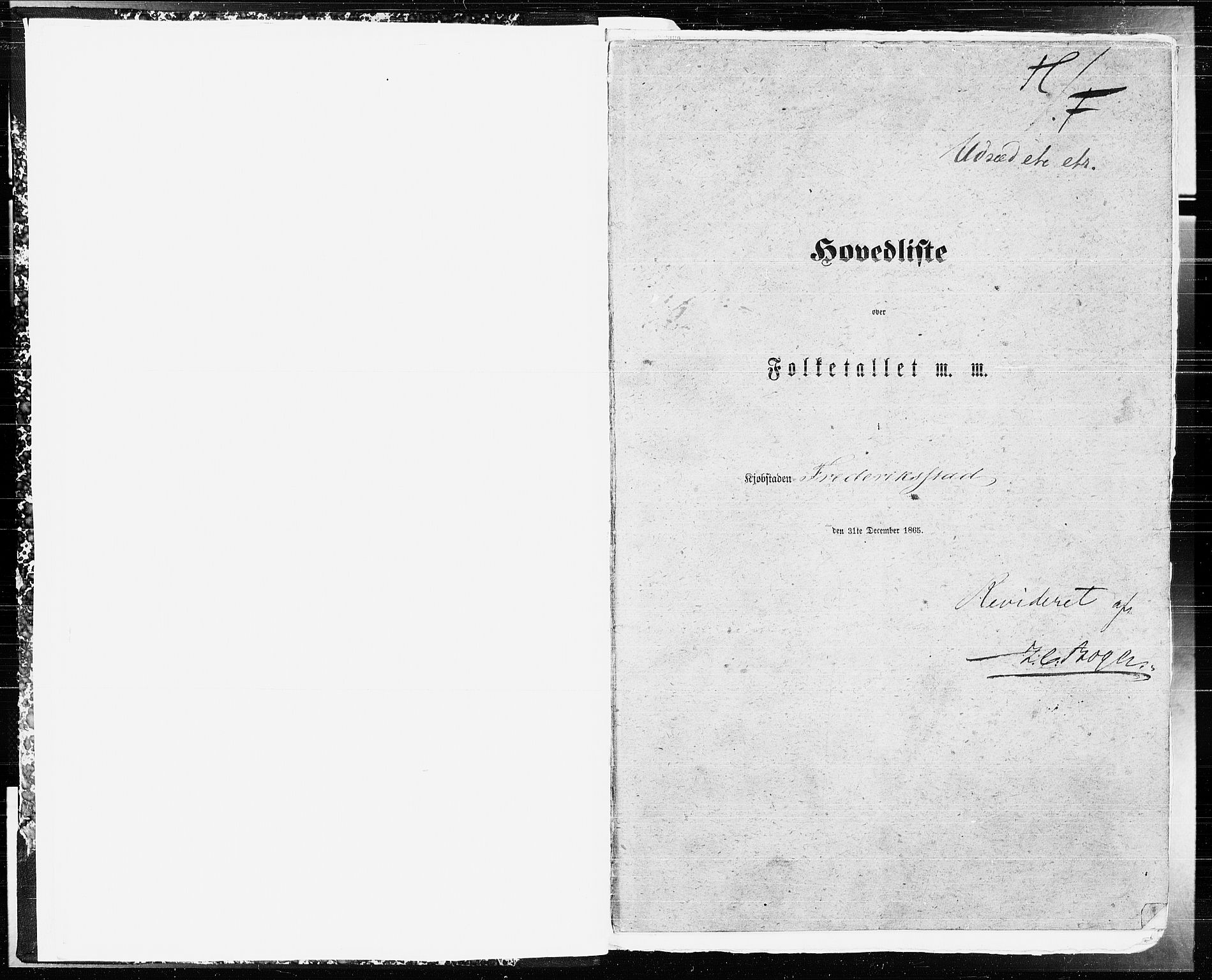 RA, Folketelling 1865 for 0103B Fredrikstad prestegjeld, Fredrikstad kjøpstad, 1865, s. 4