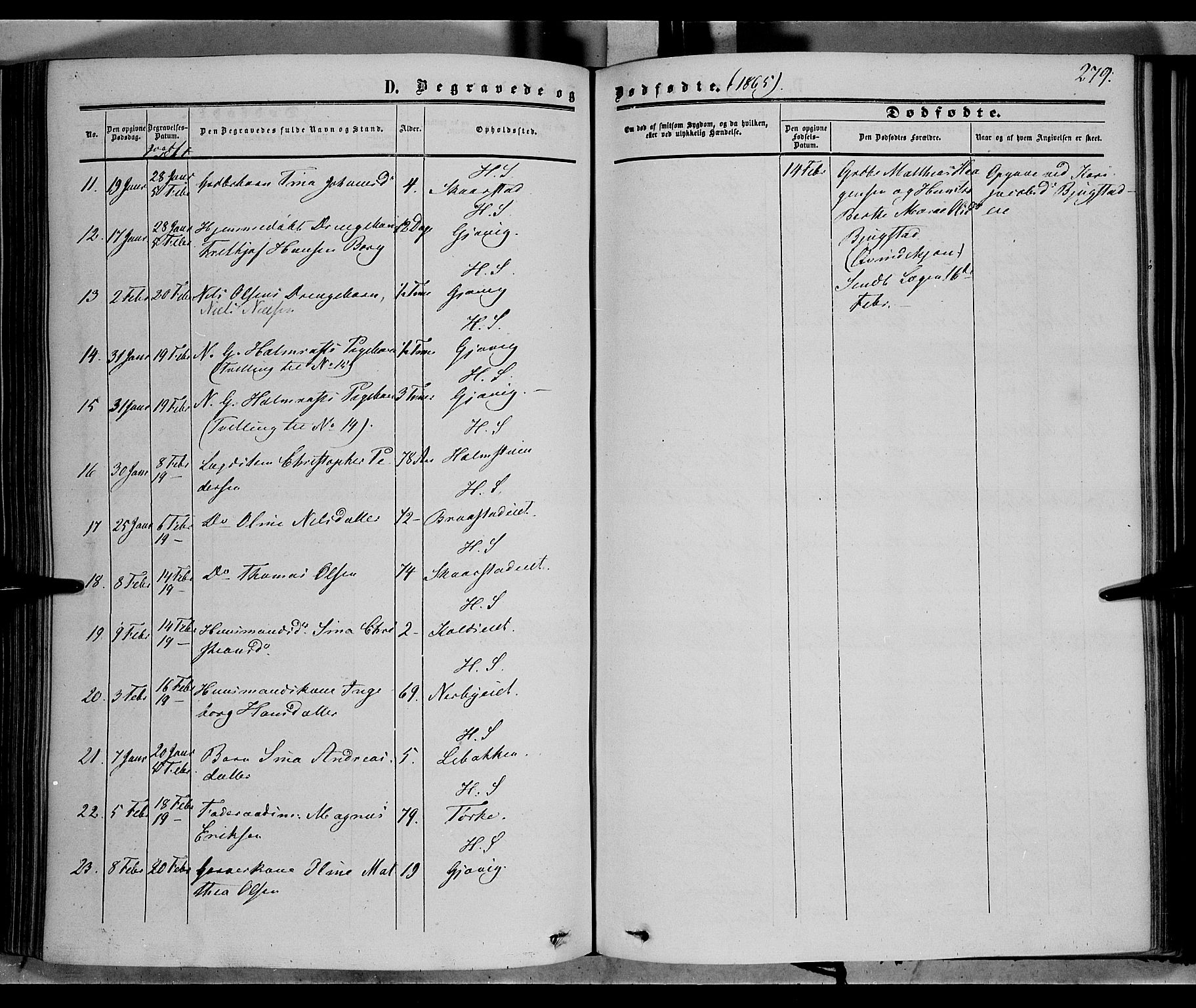 Vardal prestekontor, SAH/PREST-100/H/Ha/Haa/L0006: Ministerialbok nr. 6, 1854-1866, s. 279