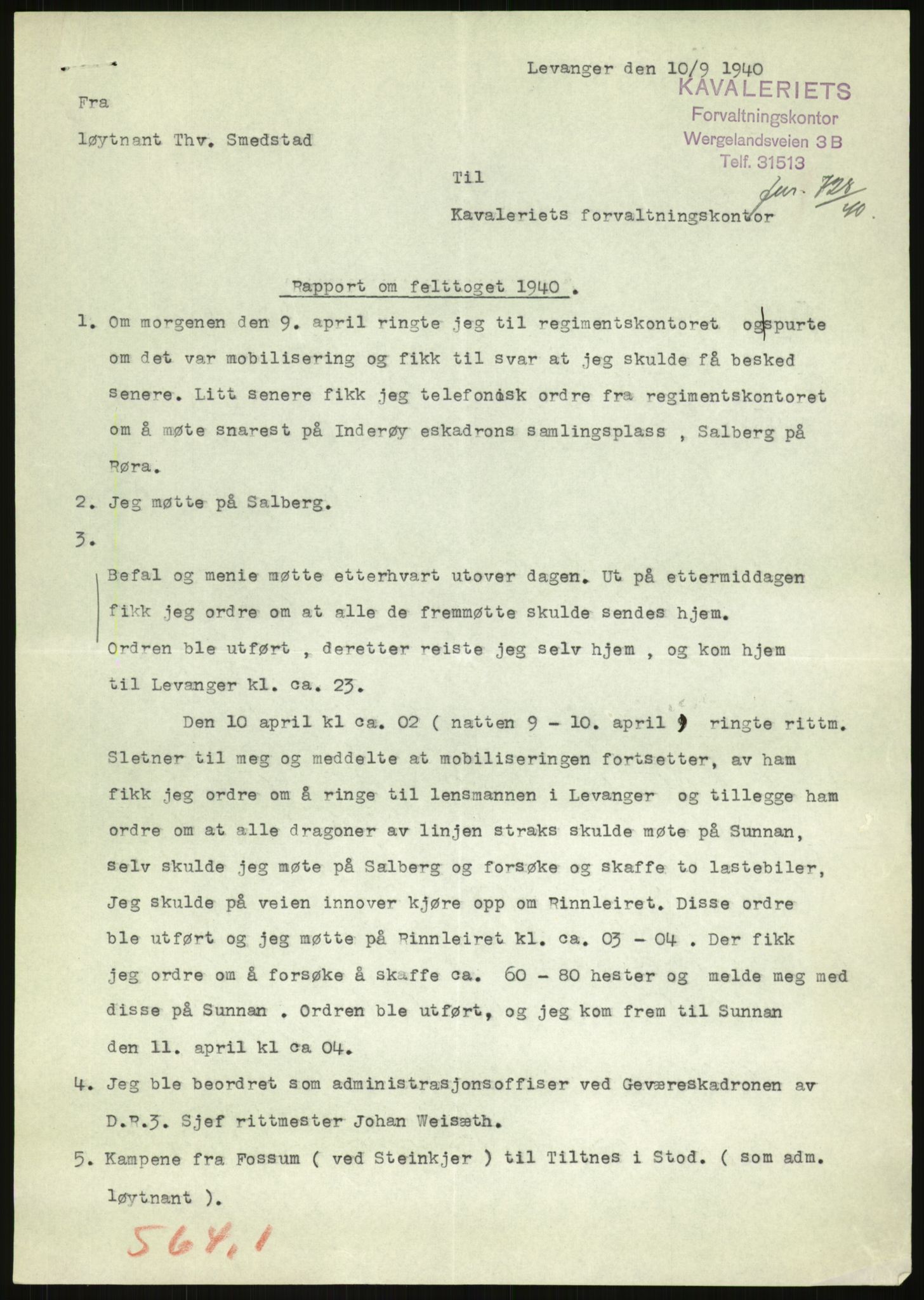 Forsvaret, Forsvarets krigshistoriske avdeling, AV/RA-RAFA-2017/Y/Yb/L0117: II-C-11-563-564  -  5. Divisjon., 1940, s. 910