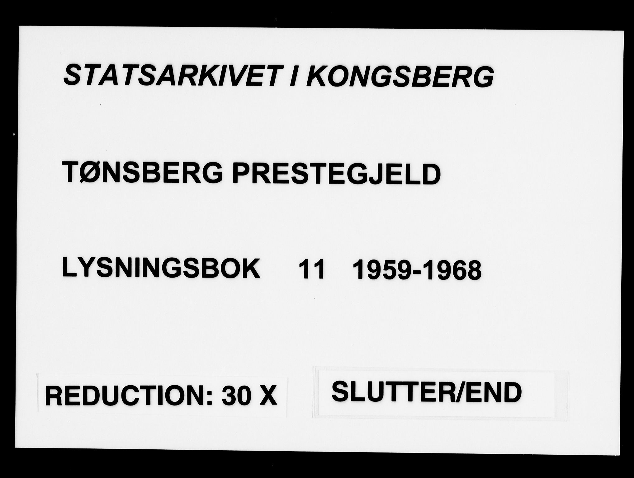 Tønsberg kirkebøker, SAKO/A-330/H/Ha/L0011: Lysningsprotokoll nr. 11, 1959-1968