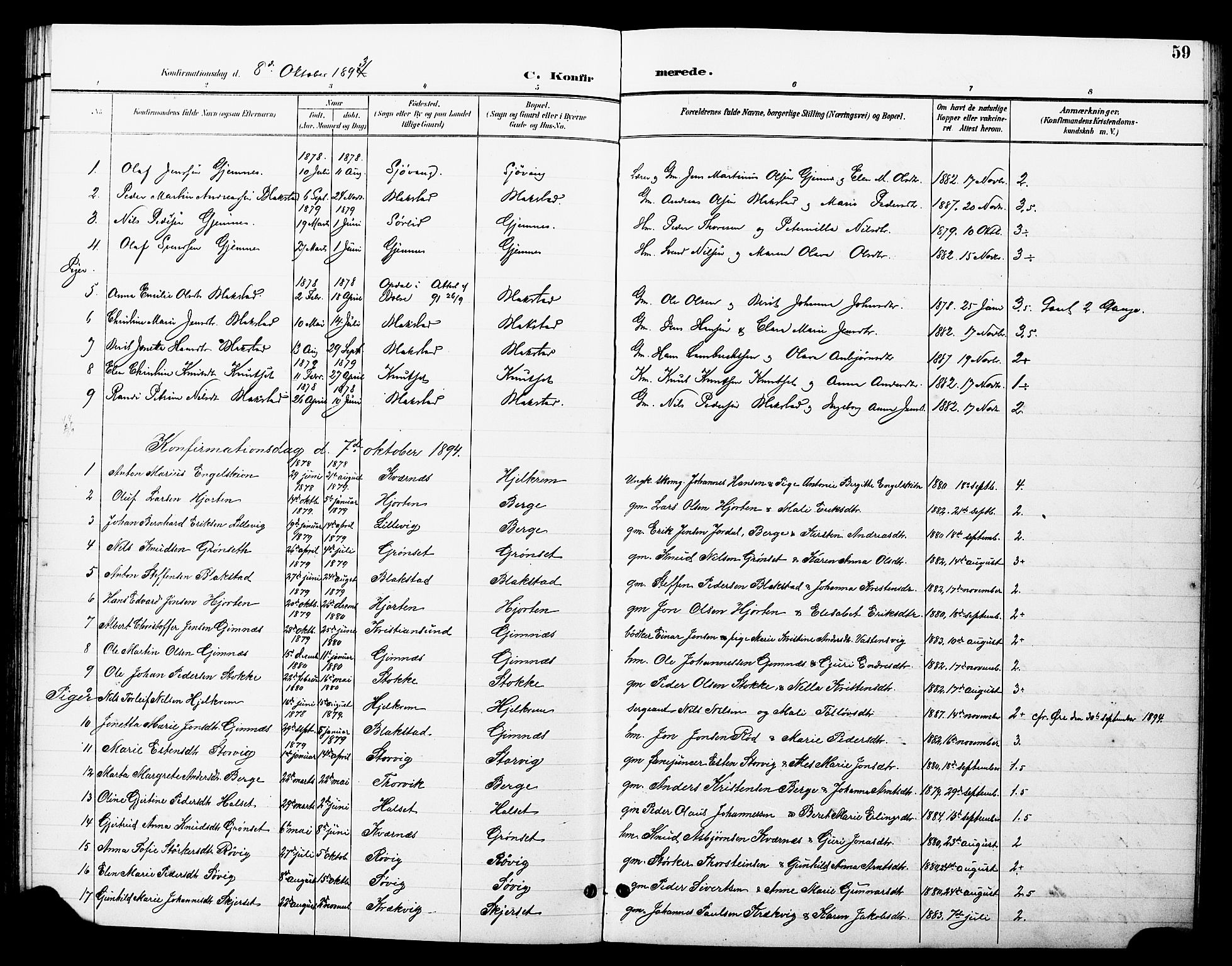 Ministerialprotokoller, klokkerbøker og fødselsregistre - Møre og Romsdal, SAT/A-1454/585/L0973: Klokkerbok nr. 585C01, 1893-1930, s. 59