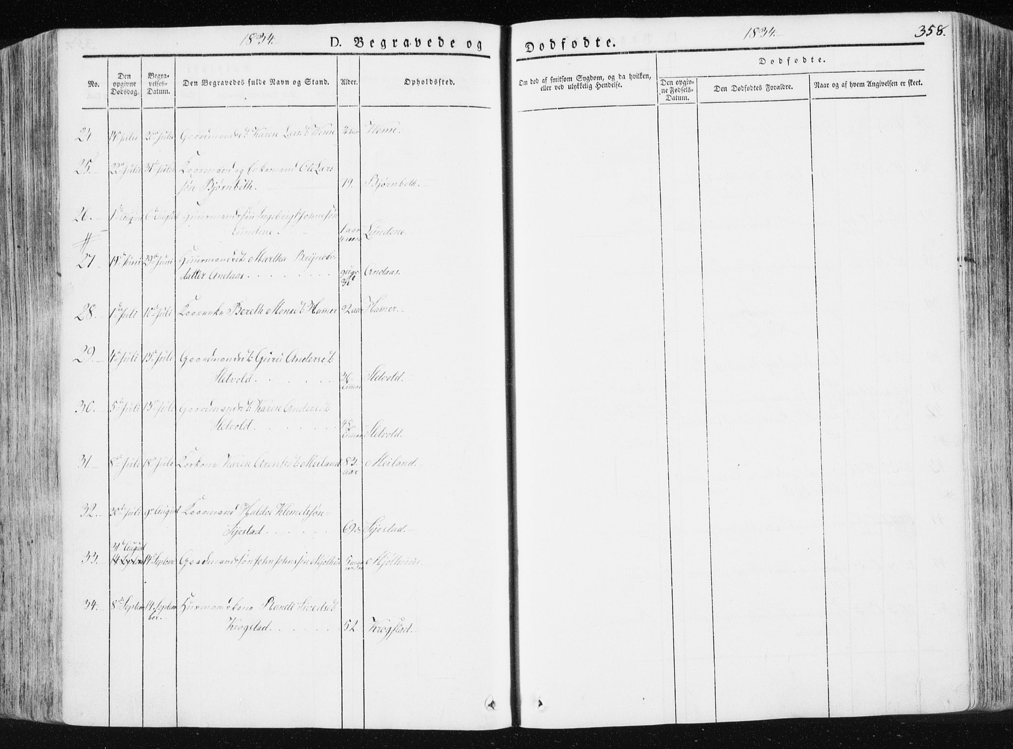 Ministerialprotokoller, klokkerbøker og fødselsregistre - Sør-Trøndelag, SAT/A-1456/665/L0771: Ministerialbok nr. 665A06, 1830-1856, s. 358