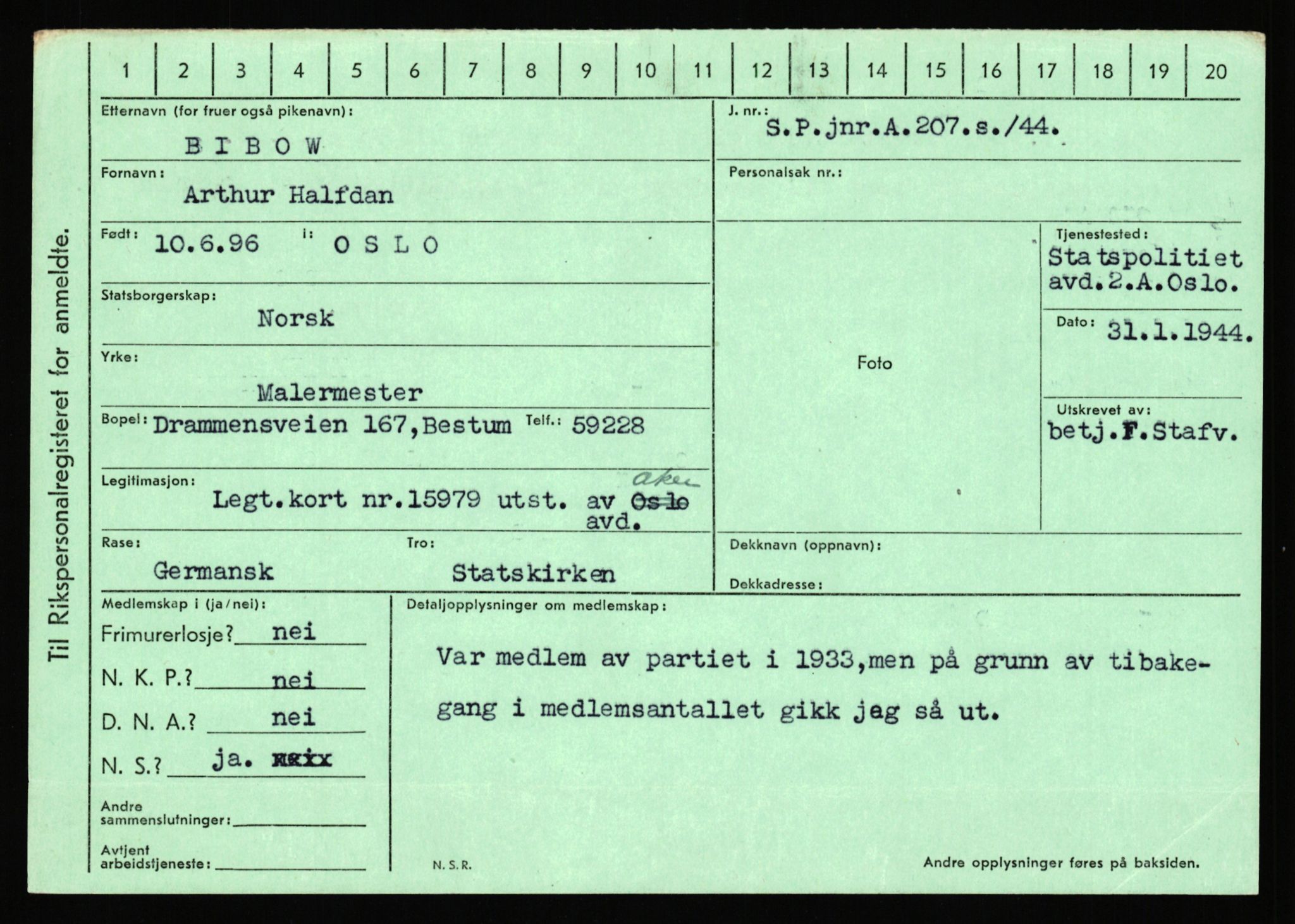 Statspolitiet - Hovedkontoret / Osloavdelingen, AV/RA-S-1329/C/Ca/L0002: Arneberg - Brand, 1943-1945, s. 3180