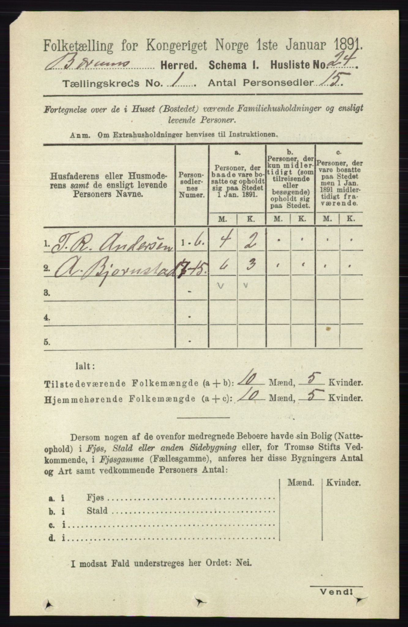 RA, Folketelling 1891 for 0219 Bærum herred, 1891, s. 67