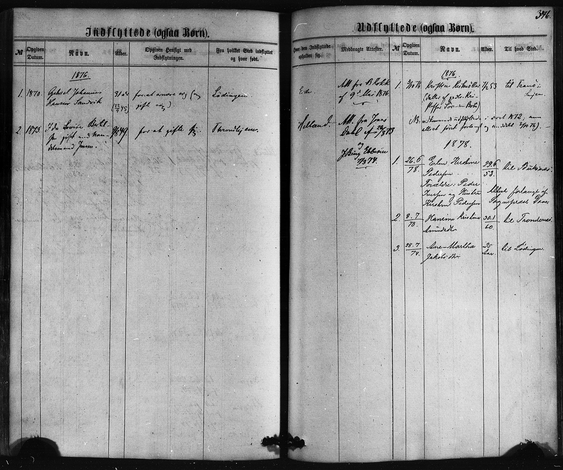 Ministerialprotokoller, klokkerbøker og fødselsregistre - Nordland, AV/SAT-A-1459/861/L0867: Ministerialbok nr. 861A02, 1864-1878, s. 346