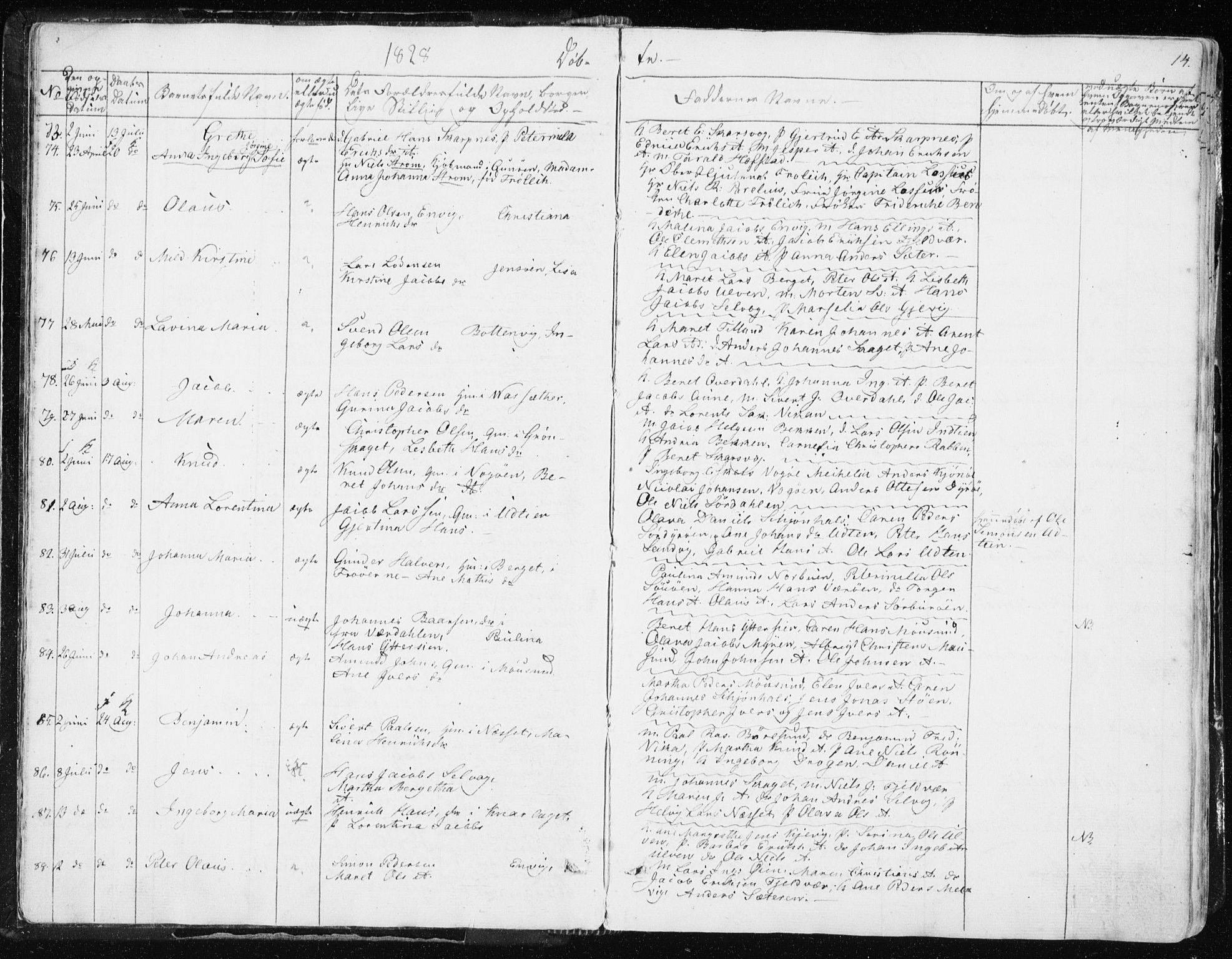 Ministerialprotokoller, klokkerbøker og fødselsregistre - Sør-Trøndelag, SAT/A-1456/634/L0528: Ministerialbok nr. 634A04, 1827-1842, s. 14