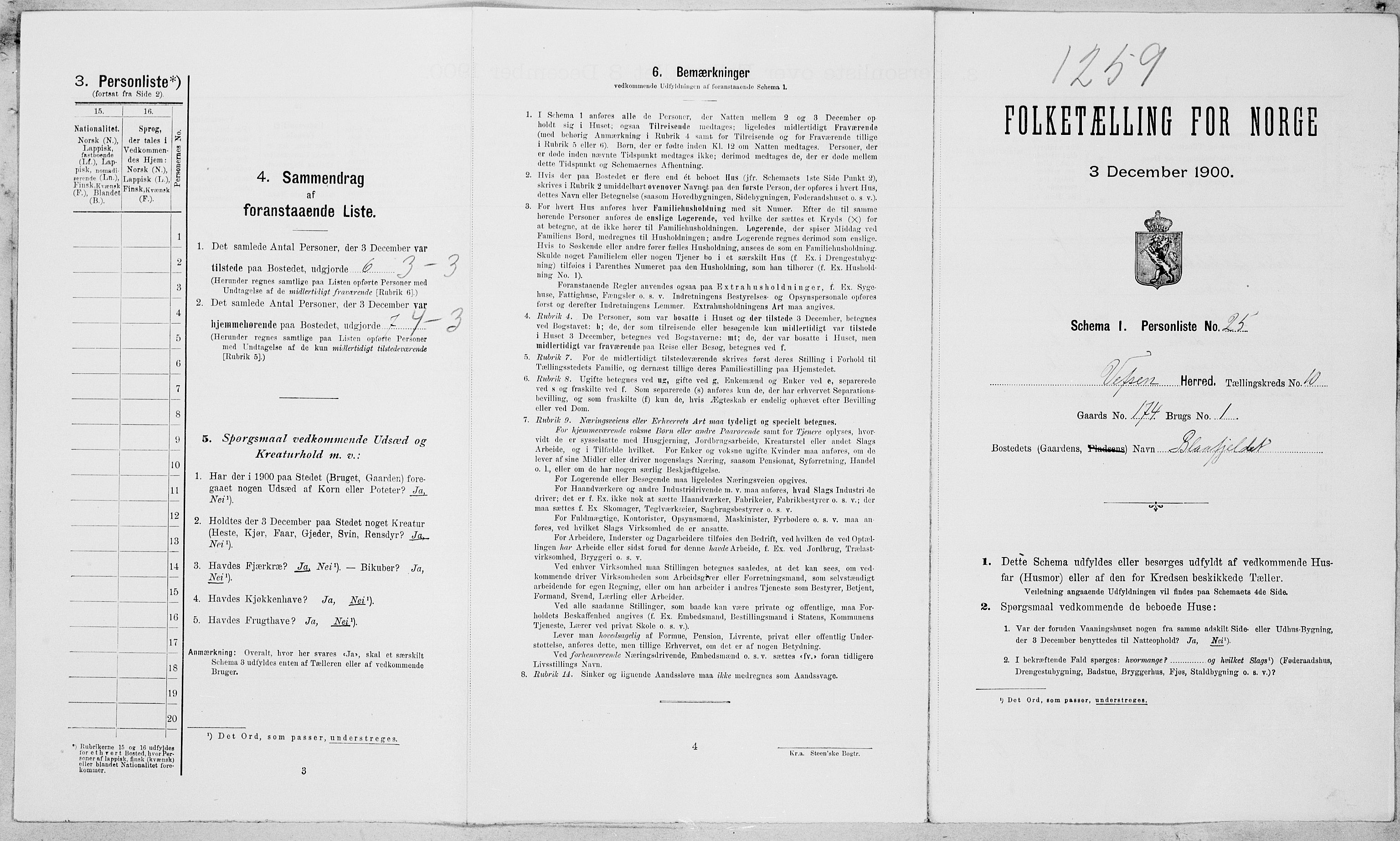 SAT, Folketelling 1900 for 1824 Vefsn herred, 1900, s. 927