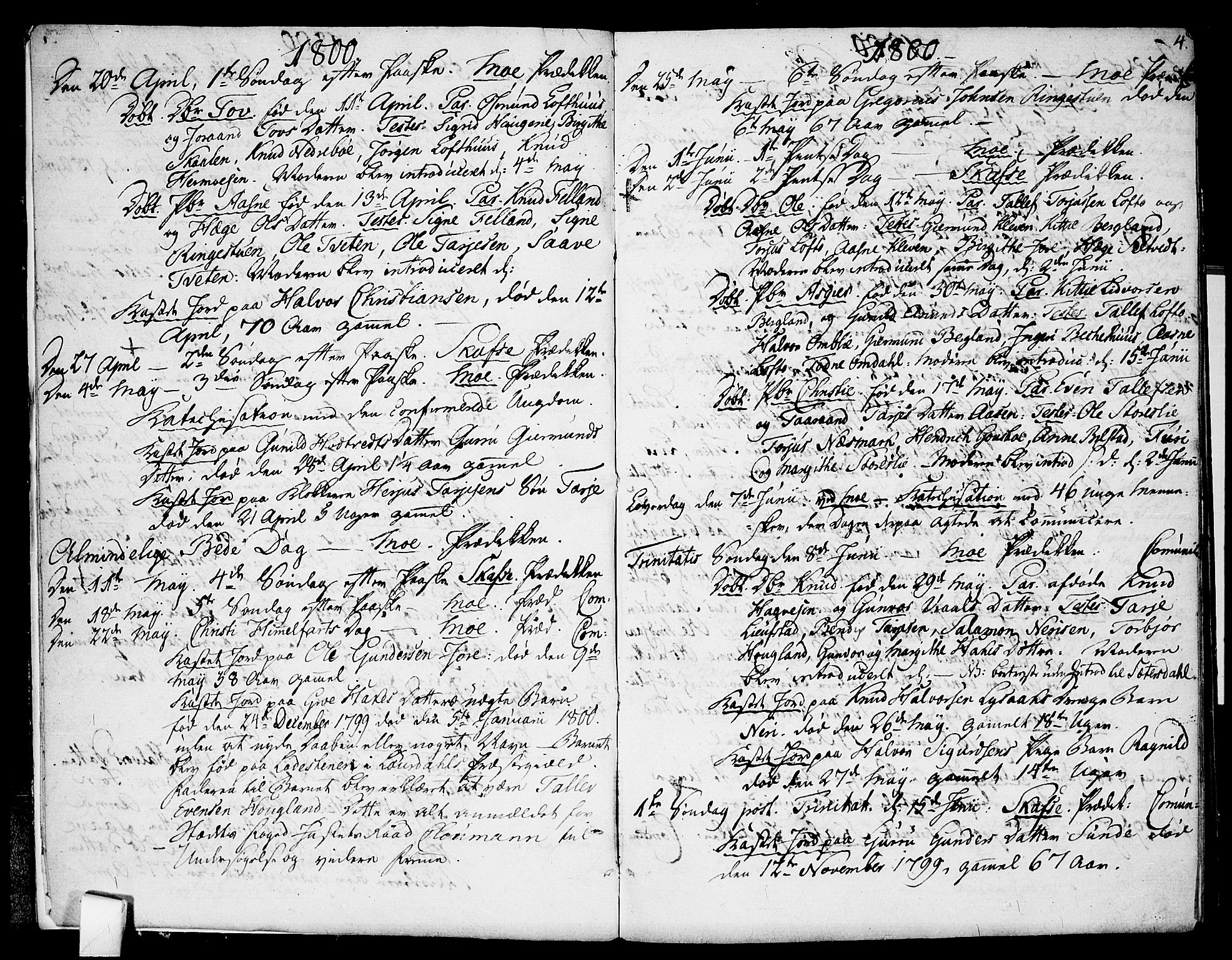 Mo kirkebøker, AV/SAKO-A-286/F/Fa/L0003: Ministerialbok nr. I 3, 1800-1814, s. 4