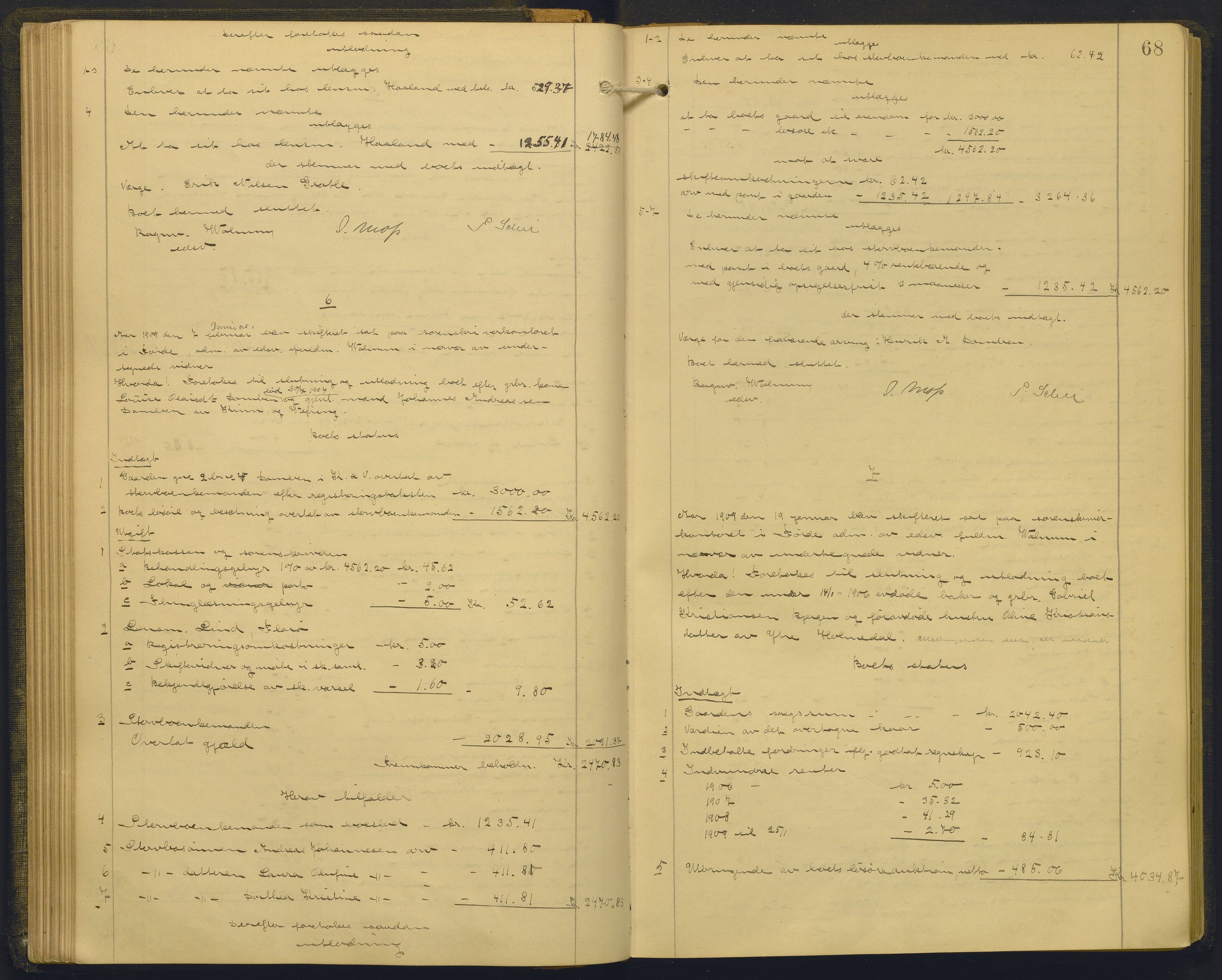 Sunnfjord tingrett, AV/SAB-A-3201/1/H/Hd/L0010: Skifteutlodningsprotokoll, 1907-1914, s. 67b-68a