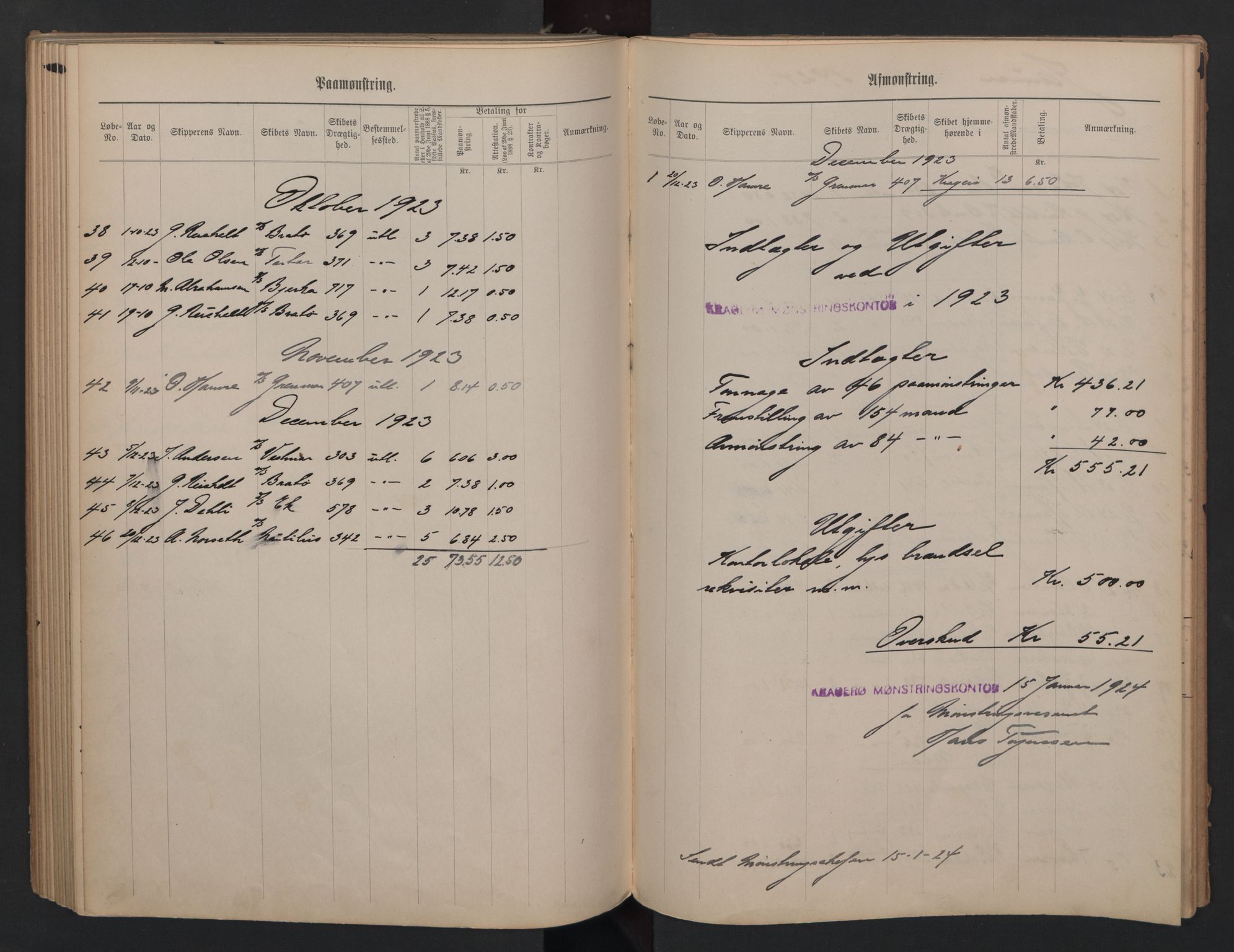 Kragerø innrulleringskontor, AV/SAKO-A-830/H/Ha/L0003: Mønstringsjournal, 1911-1930, s. 83