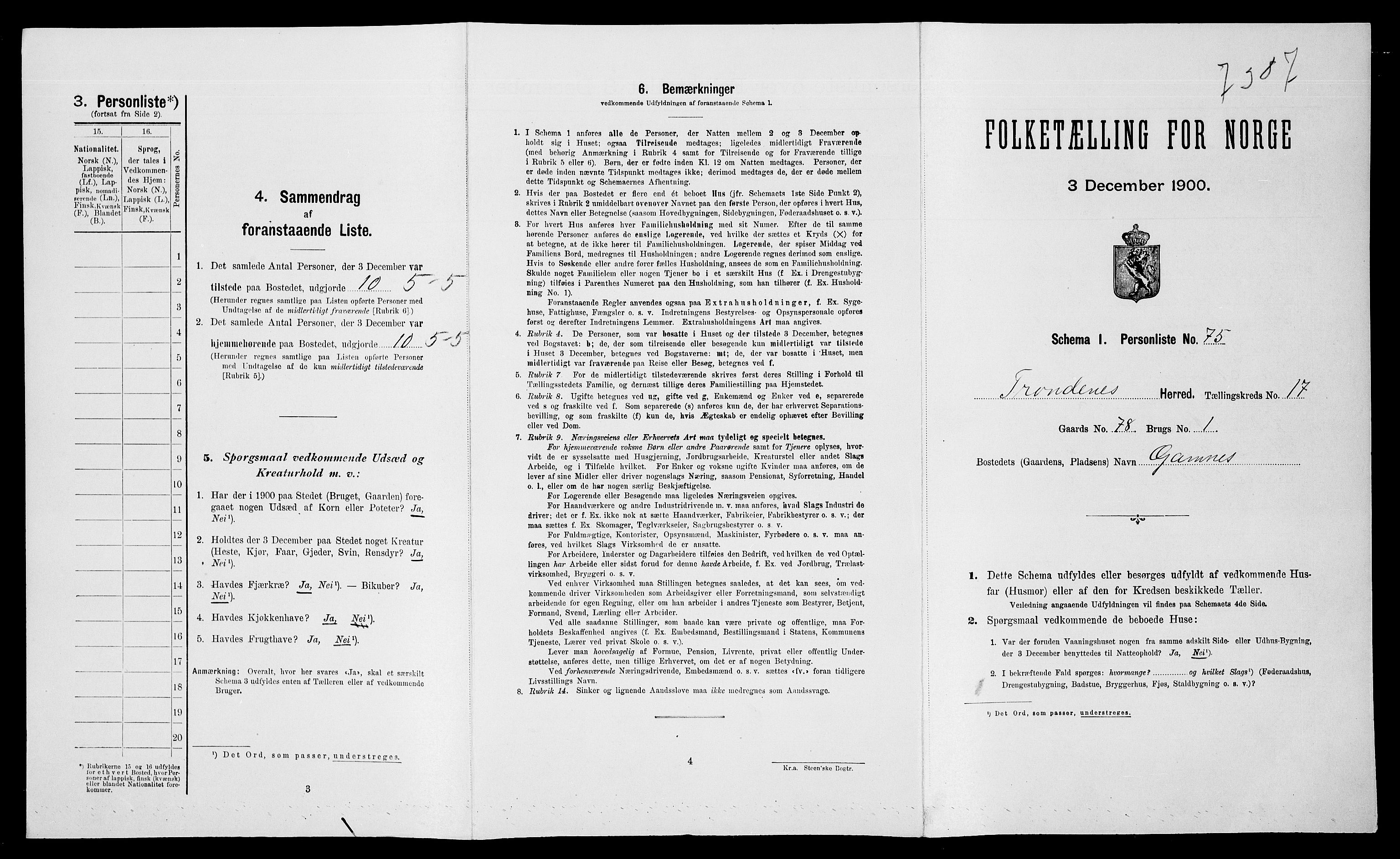 SATØ, Folketelling 1900 for 1914 Trondenes herred, 1900, s. 2105