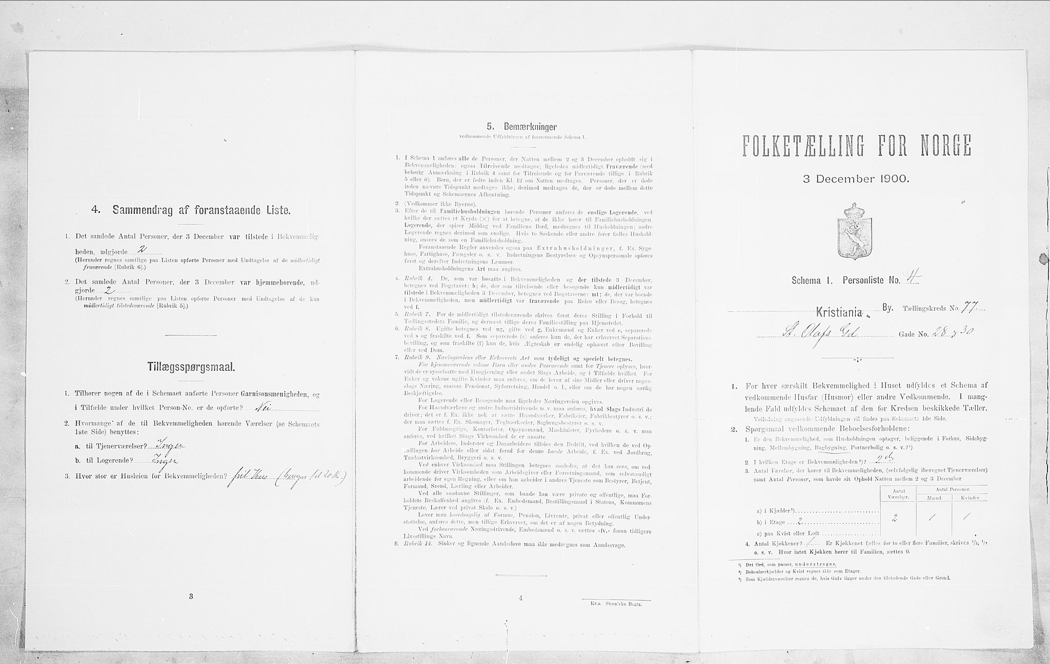 SAO, Folketelling 1900 for 0301 Kristiania kjøpstad, 1900, s. 90078