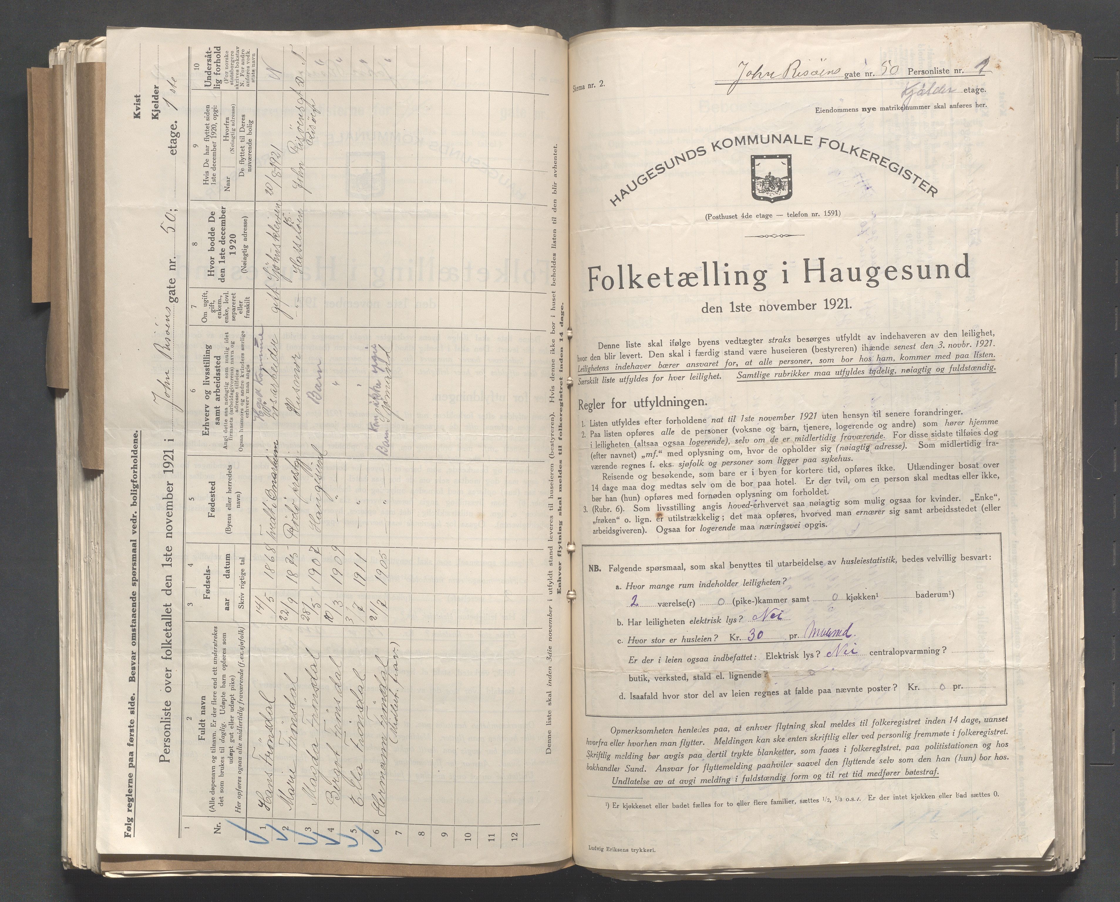 IKAR, Kommunal folketelling 1.11.1921 for Haugesund, 1921, s. 6862