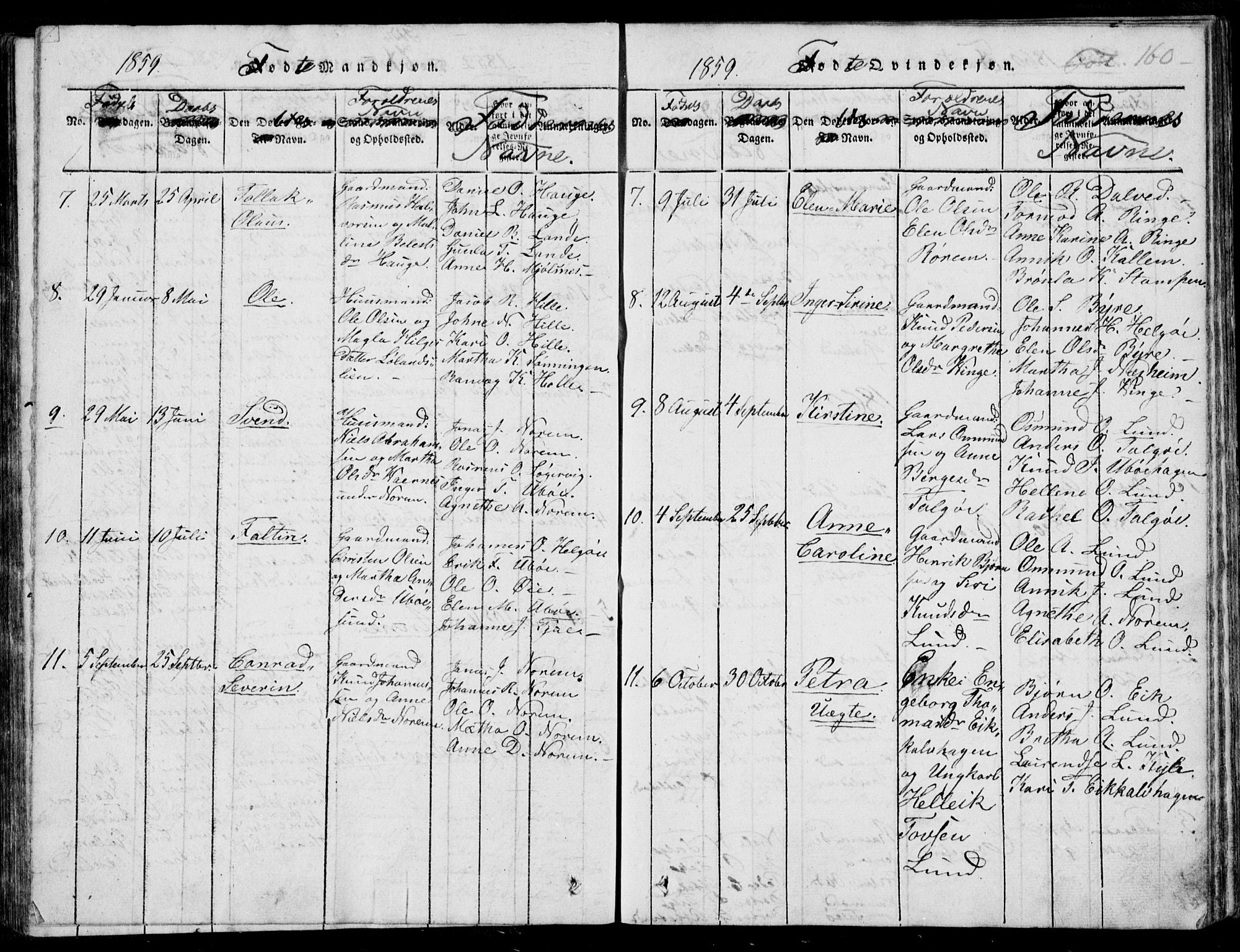 Nedstrand sokneprestkontor, AV/SAST-A-101841/01/IV: Ministerialbok nr. A 7, 1816-1870, s. 160