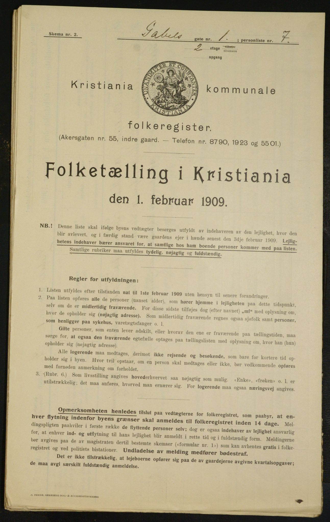 OBA, Kommunal folketelling 1.2.1909 for Kristiania kjøpstad, 1909, s. 25926