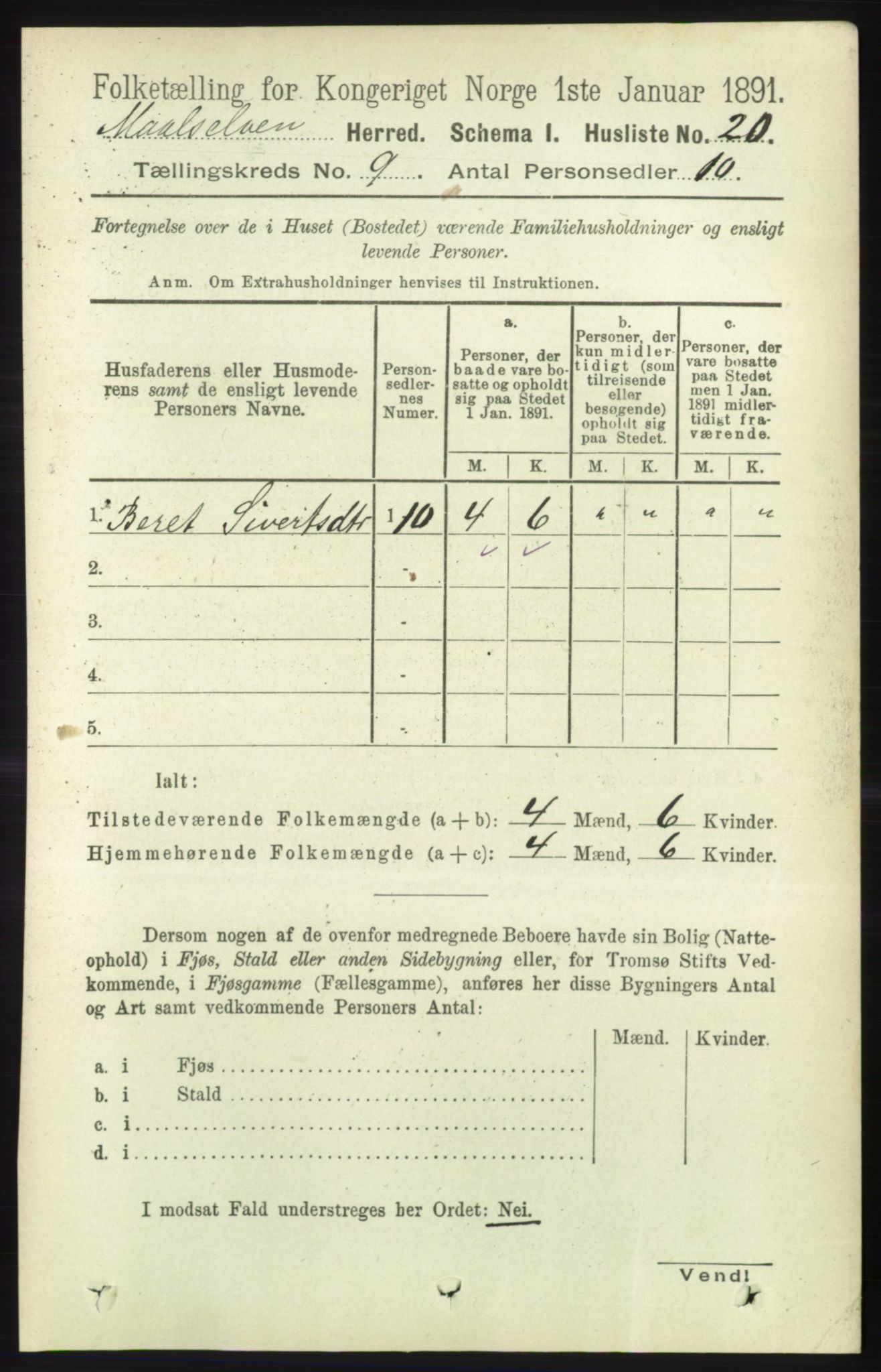 RA, Folketelling 1891 for 1924 Målselv herred, 1891, s. 2730
