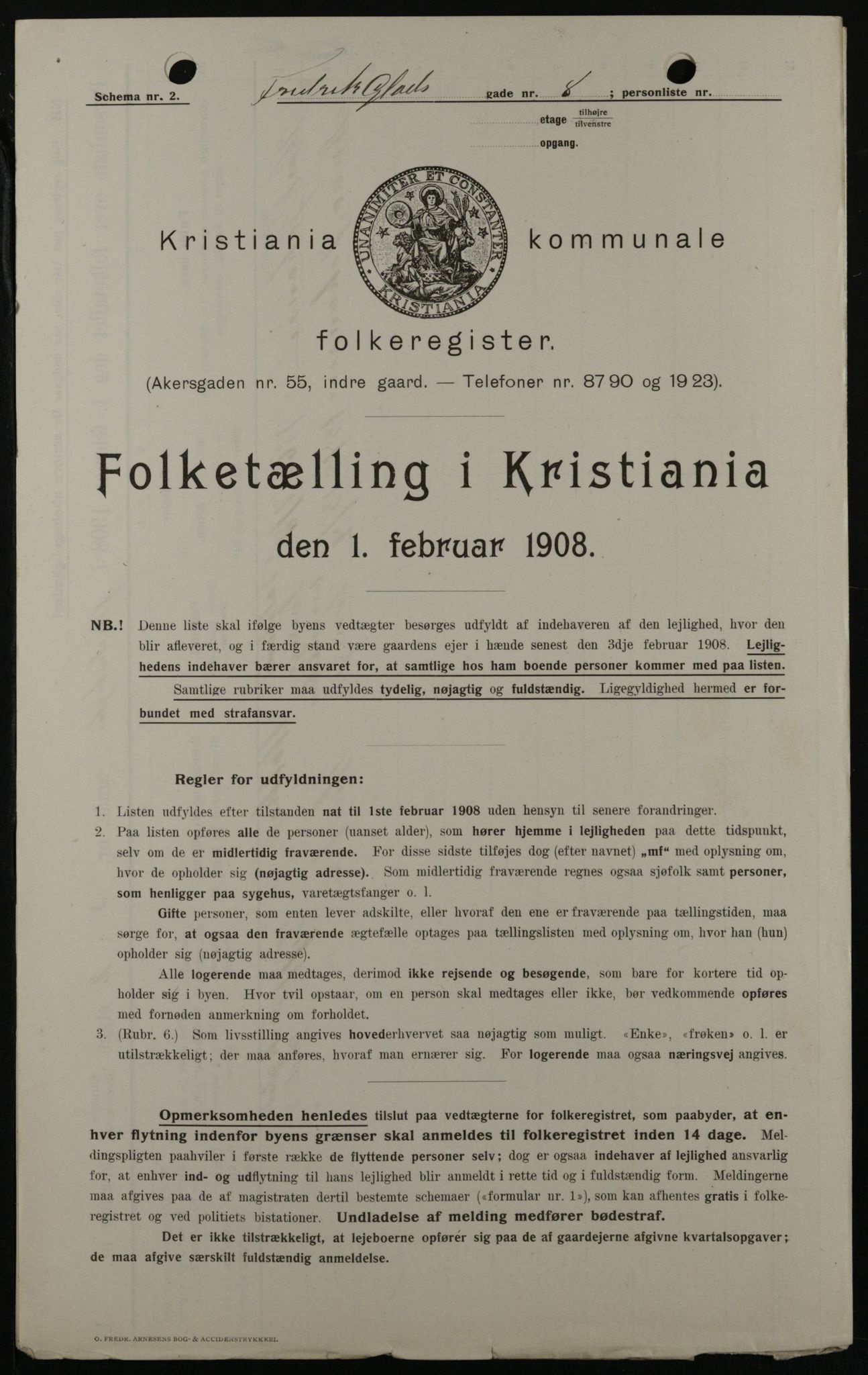 OBA, Kommunal folketelling 1.2.1908 for Kristiania kjøpstad, 1908, s. 23970