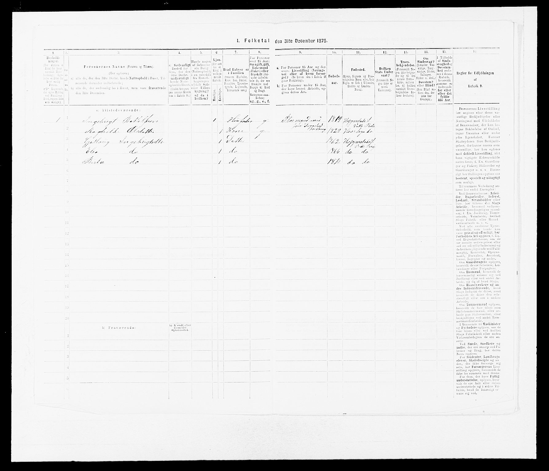 SAB, Folketelling 1875 for 1417P Vik prestegjeld, 1875, s. 802