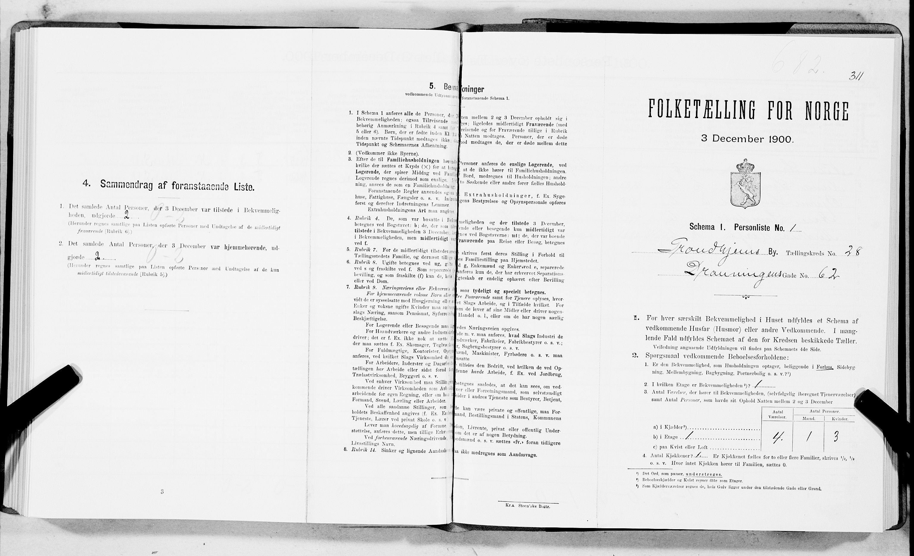 SAT, Folketelling 1900 for 1601 Trondheim kjøpstad, 1900, s. 4319