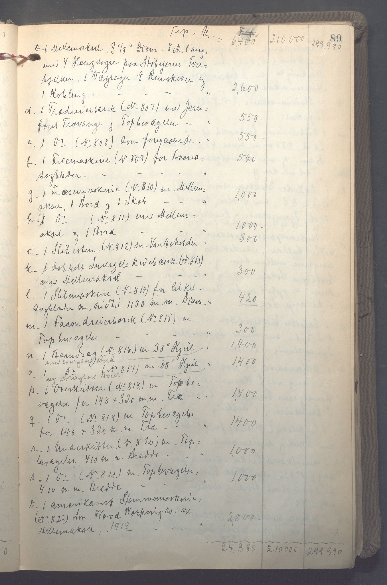 Lensmennene i Aker, OBA/A-10133/F/Fb/L0002: Branntakstprotokoll, 1922-1929, s. 89