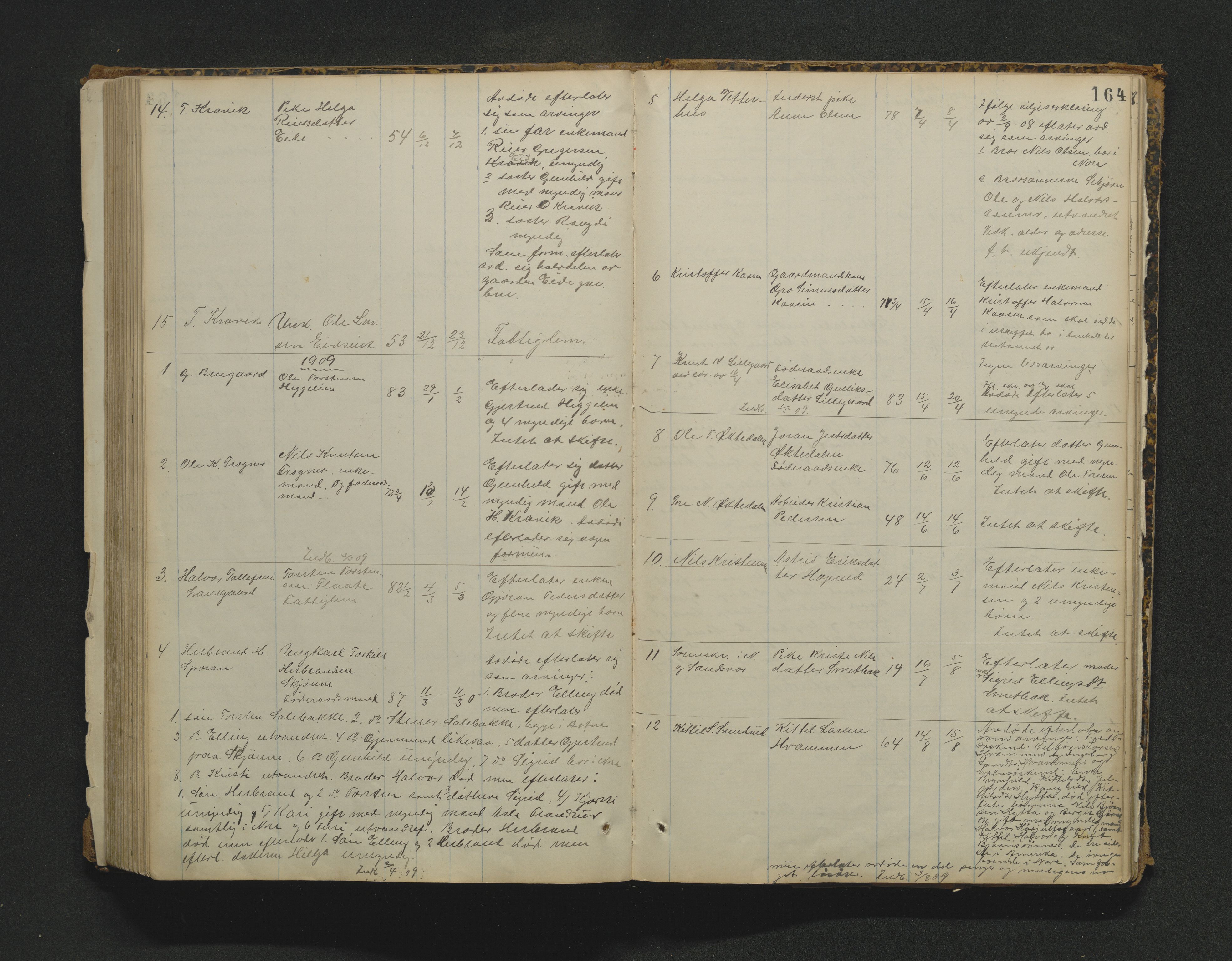 Nore lensmannskontor, SAKO/A-520/H/Ha/L0001a: Registrerings- og dødsanmeldelsesprotokoll, 1882-1913, s. 164