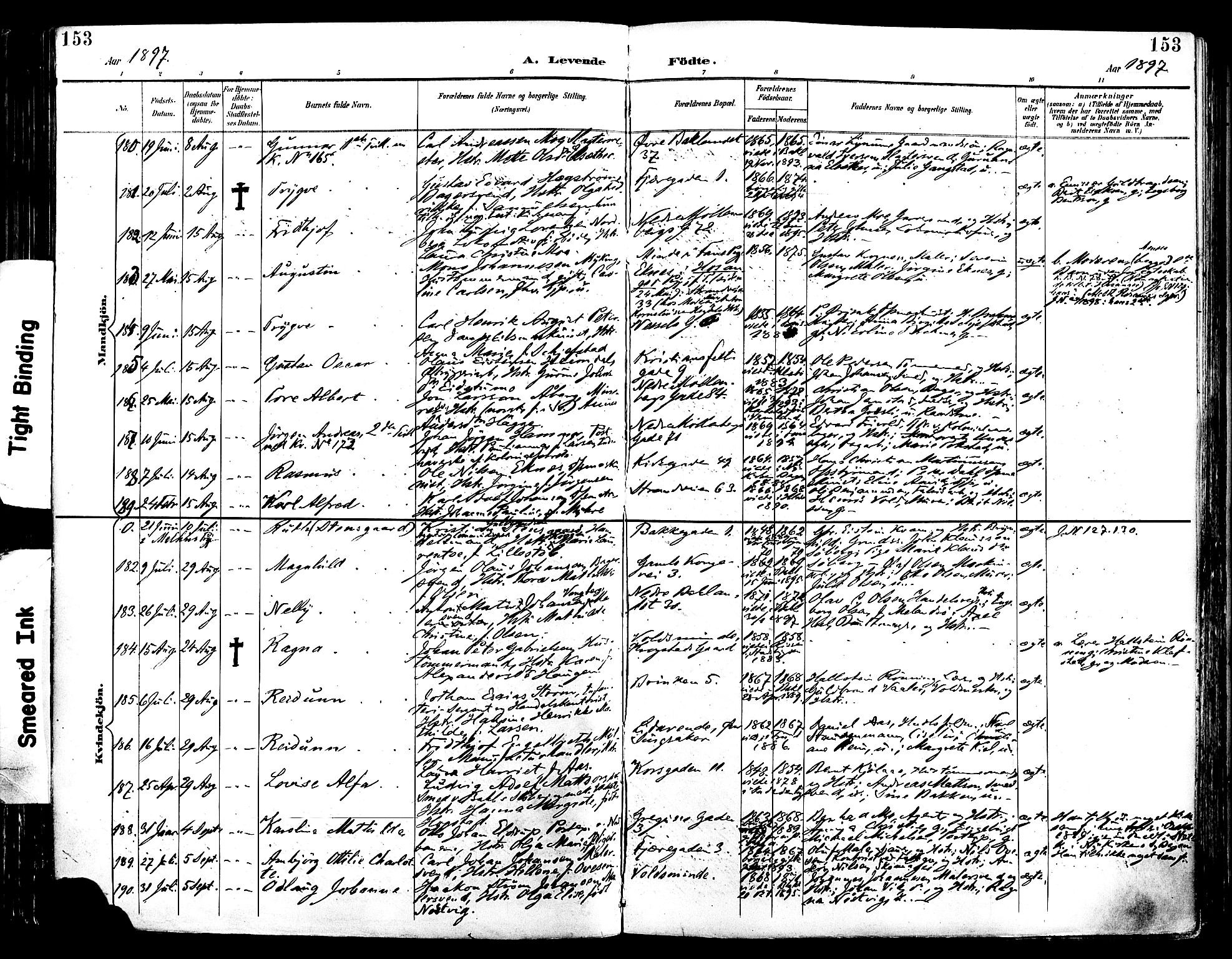 Ministerialprotokoller, klokkerbøker og fødselsregistre - Sør-Trøndelag, SAT/A-1456/604/L0197: Ministerialbok nr. 604A18, 1893-1900, s. 153
