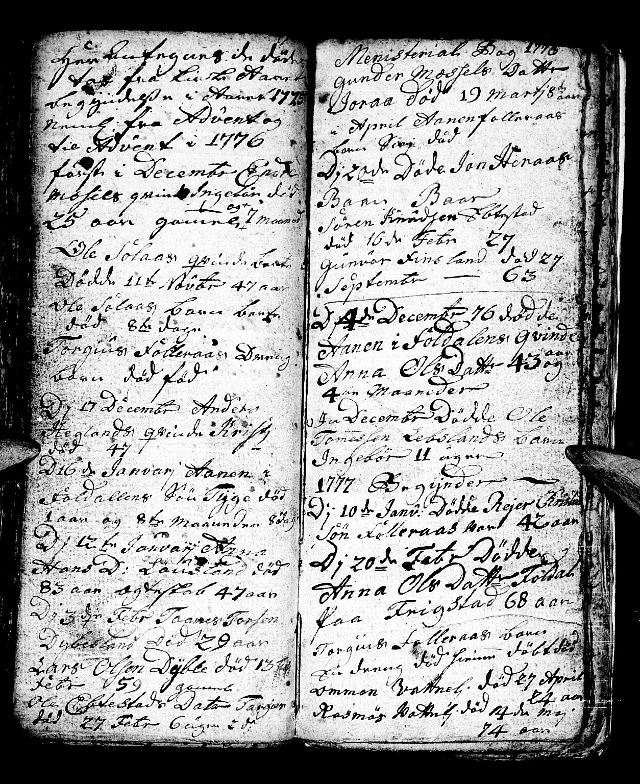 Bjelland sokneprestkontor, SAK/1111-0005/F/Fb/Fbb/L0001: Klokkerbok nr. B 1, 1732-1782, s. 107