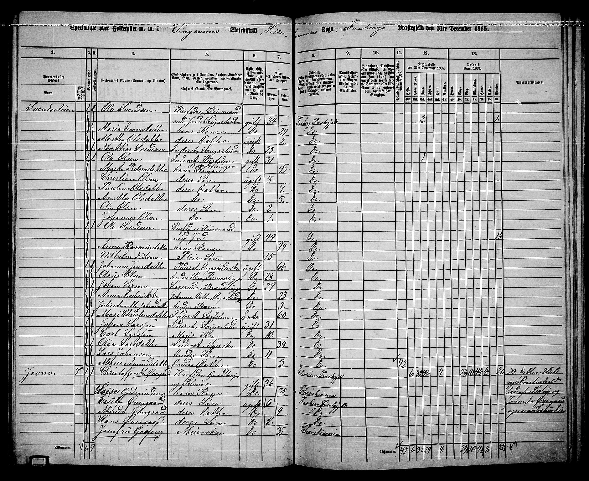 RA, Folketelling 1865 for 0524L Fåberg prestegjeld, Fåberg sokn og Lillehammer landsokn, 1865, s. 162