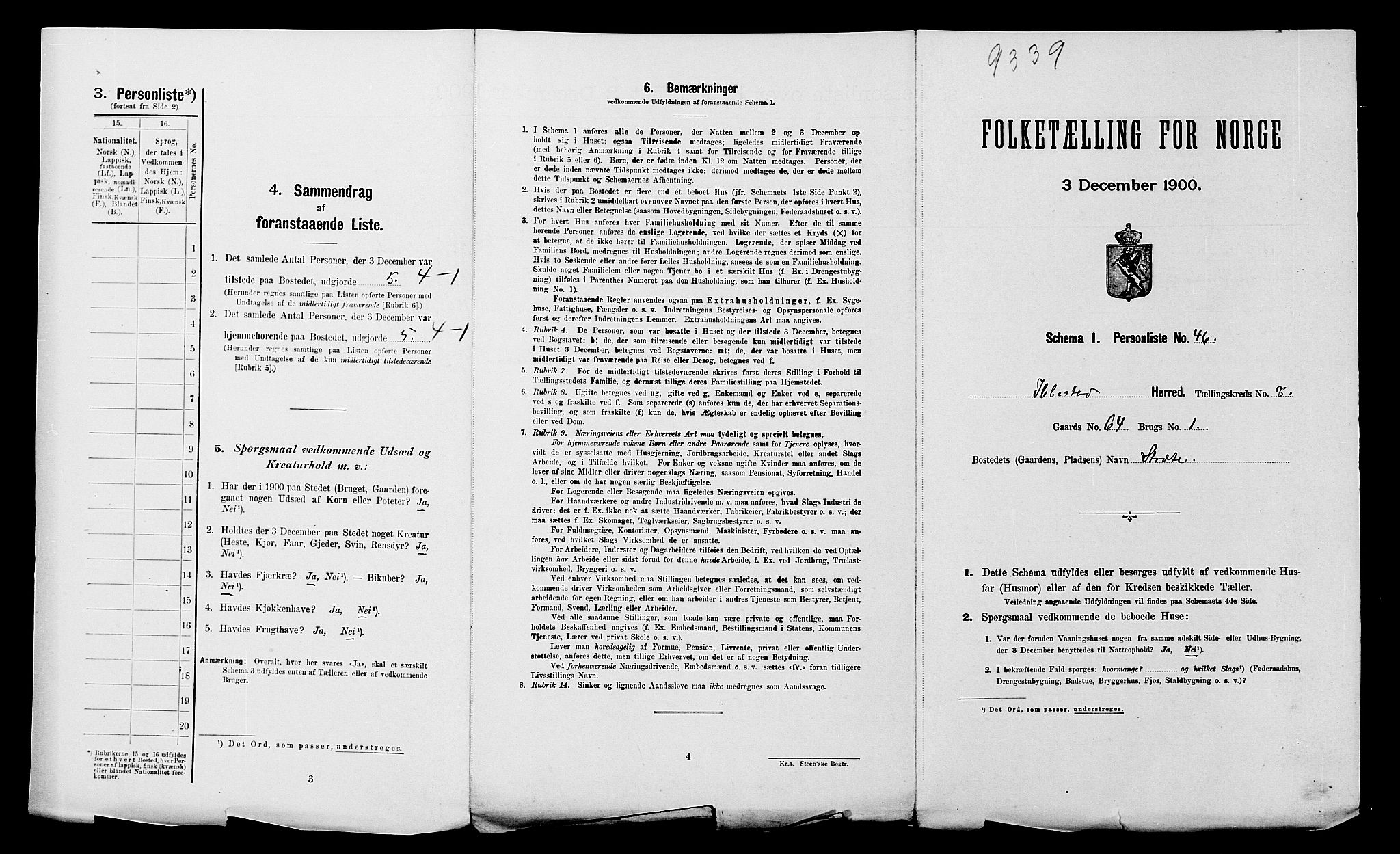 SATØ, Folketelling 1900 for 1917 Ibestad herred, 1900, s. 1154