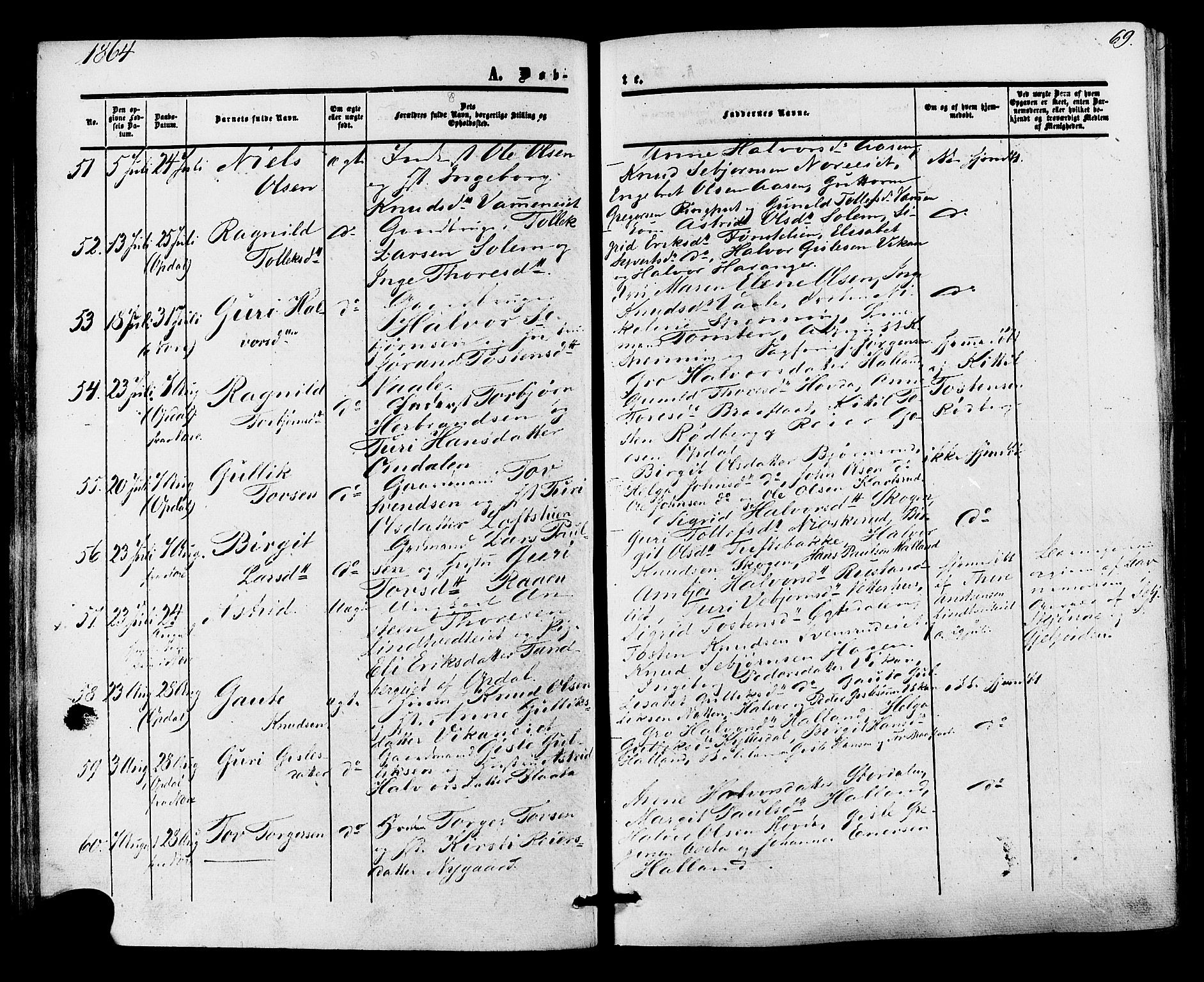 Nore kirkebøker, AV/SAKO-A-238/F/Fa/L0003: Ministerialbok nr. I 3, 1858-1866, s. 69
